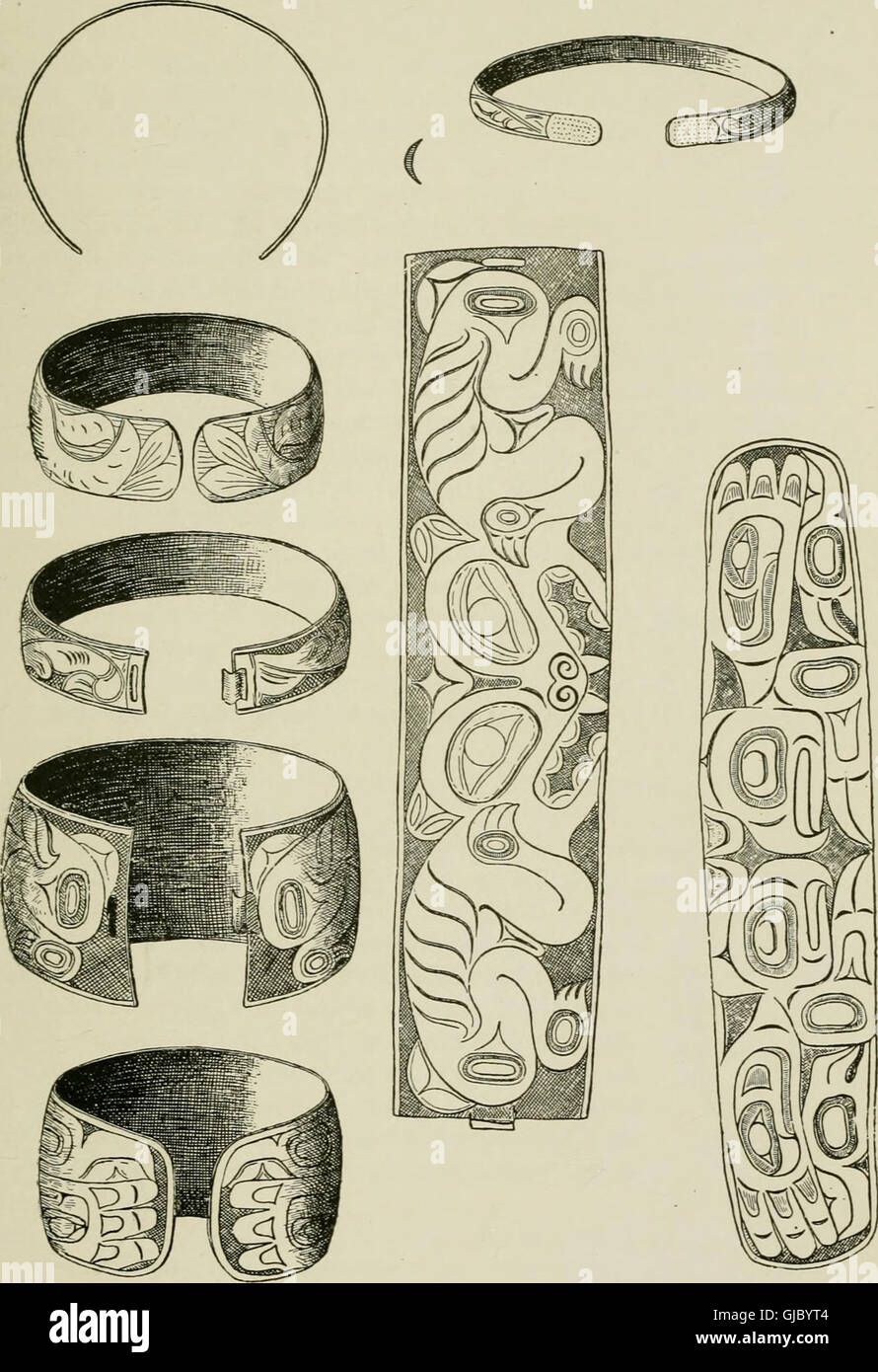 Los indios de la costa del sur de Alaska y en el norte de la Columbia Británica (1890) Foto de stock