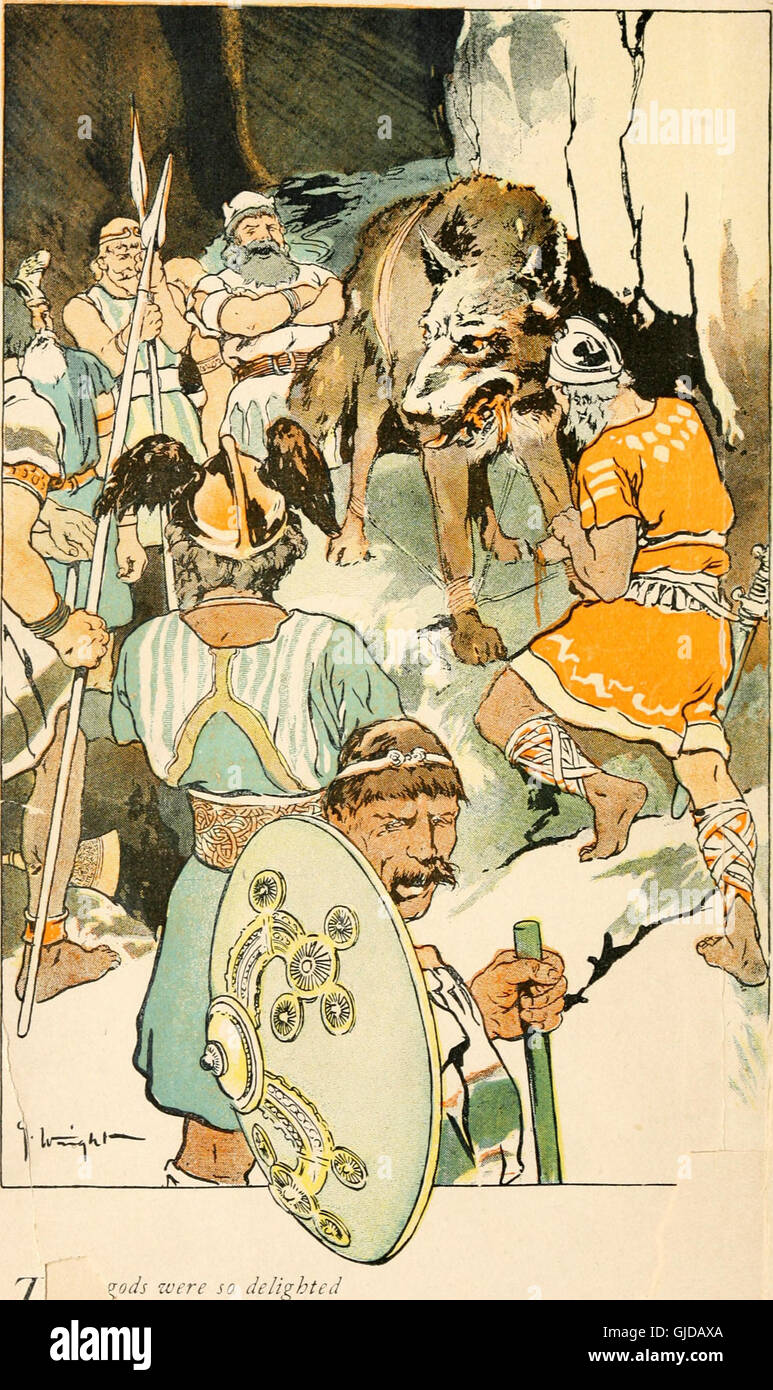 Norse historias contada desde las Eddas - por Hamilton Wright Mabie; con  illistrations en color y decoraciones por George Wright (1908 Fotografía de  stock - Alamy