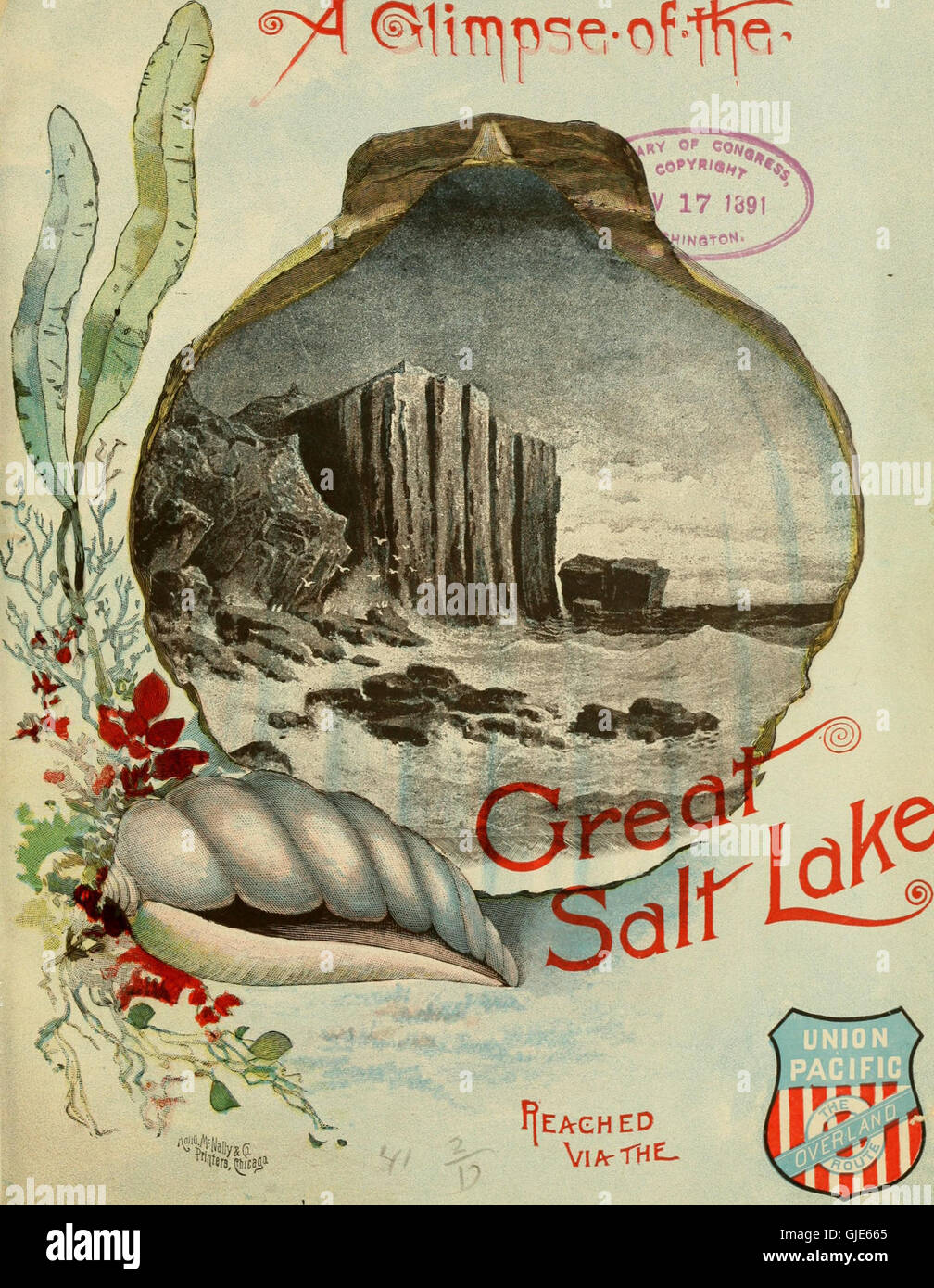 Un vistazo de Great Salt Lake, Utah (1891) Foto de stock