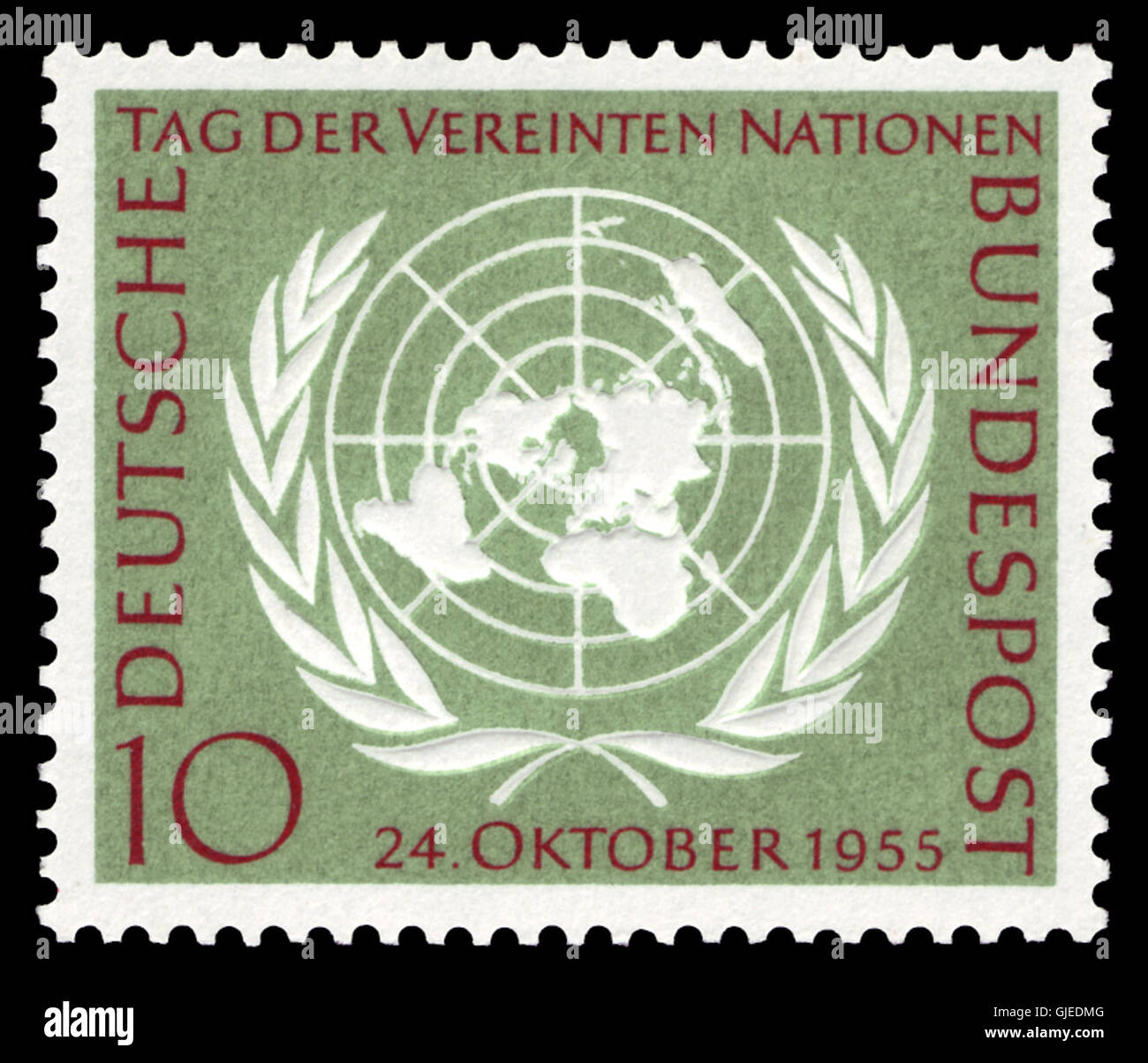 El DBP 1955 221 Vereinte Nationen Foto de stock