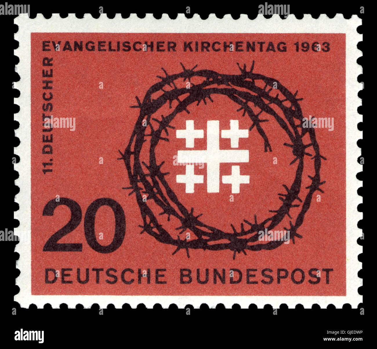 El DBP 1963 405 Evangelischer Kirchentag Foto de stock