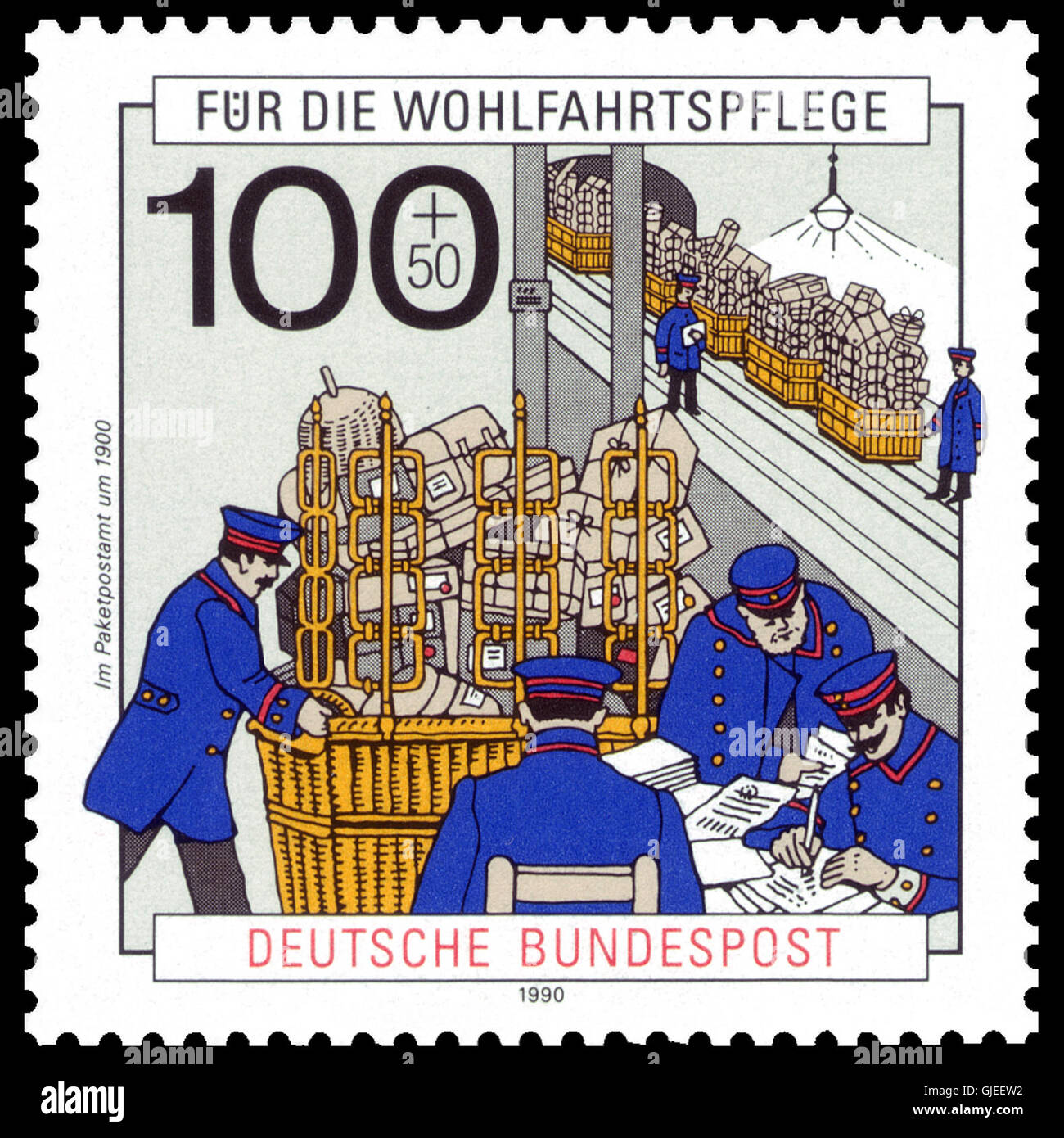 El DBP 1990 1476 Paketpost Foto de stock
