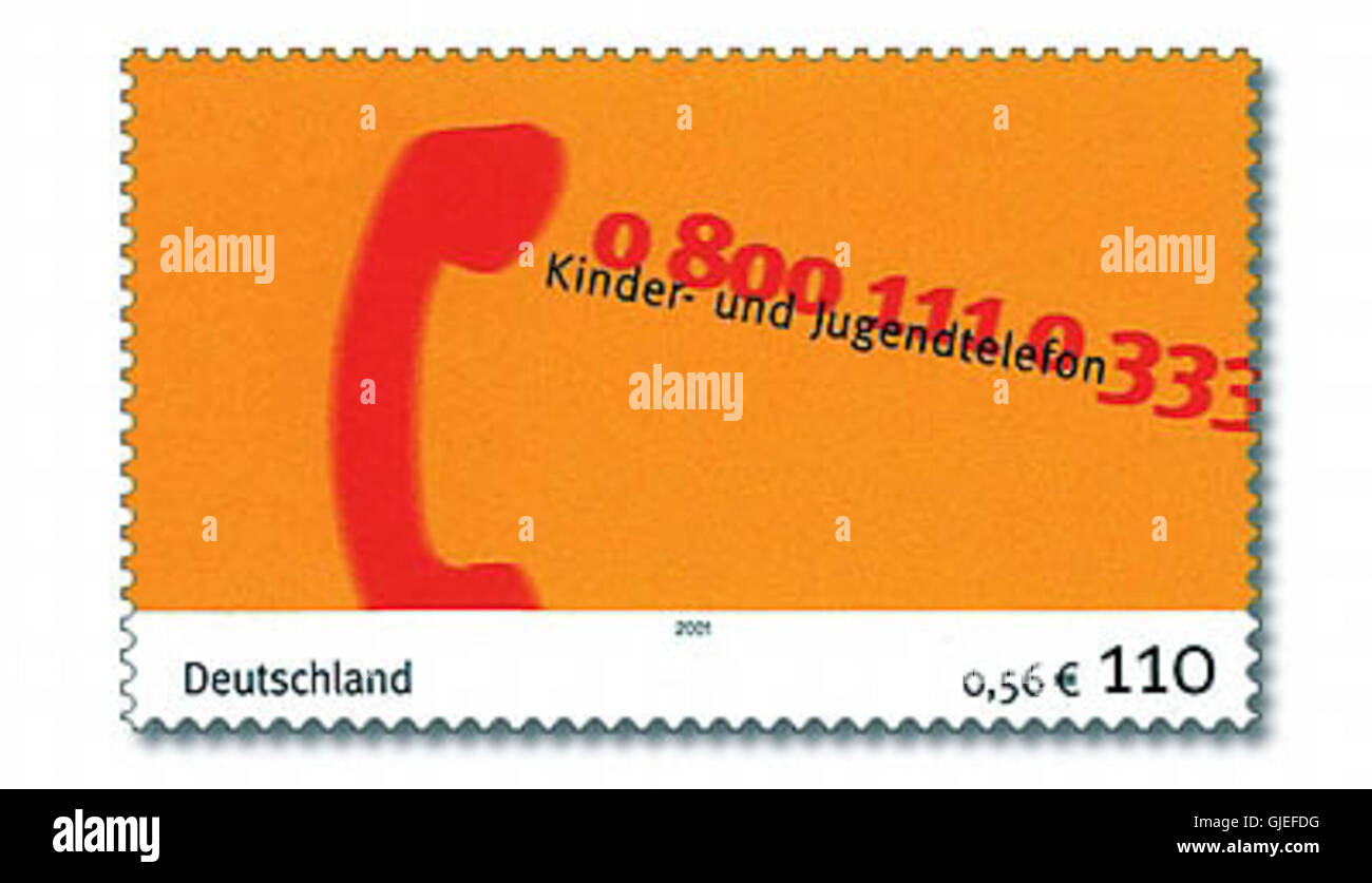 Sello Alemania 2001 MiNr Kinder- und Jugendtelefon2164 Foto de stock