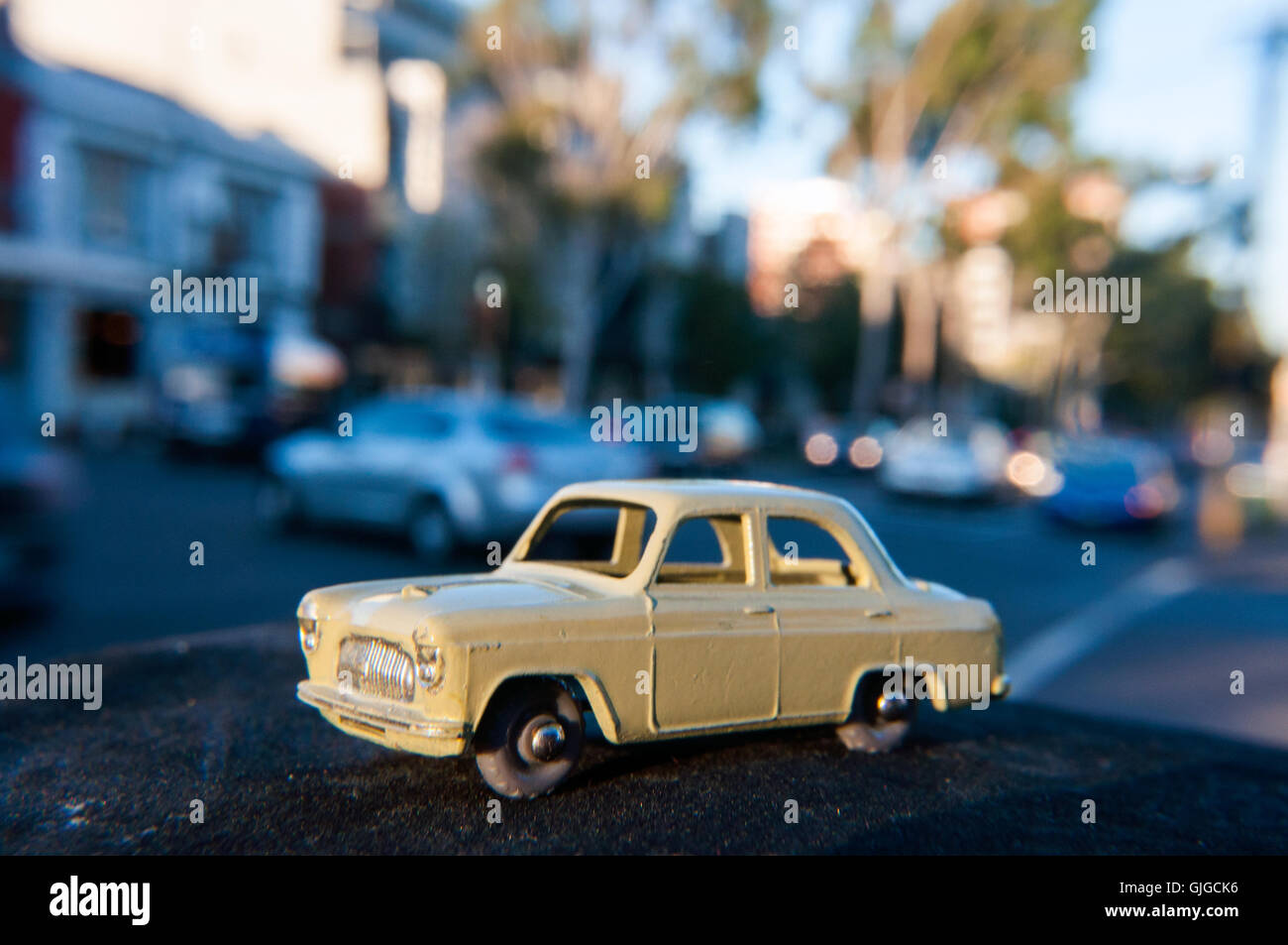 Modelo retro coche Ford Prefect, Melbourne, Victoria, Australia Foto de stock