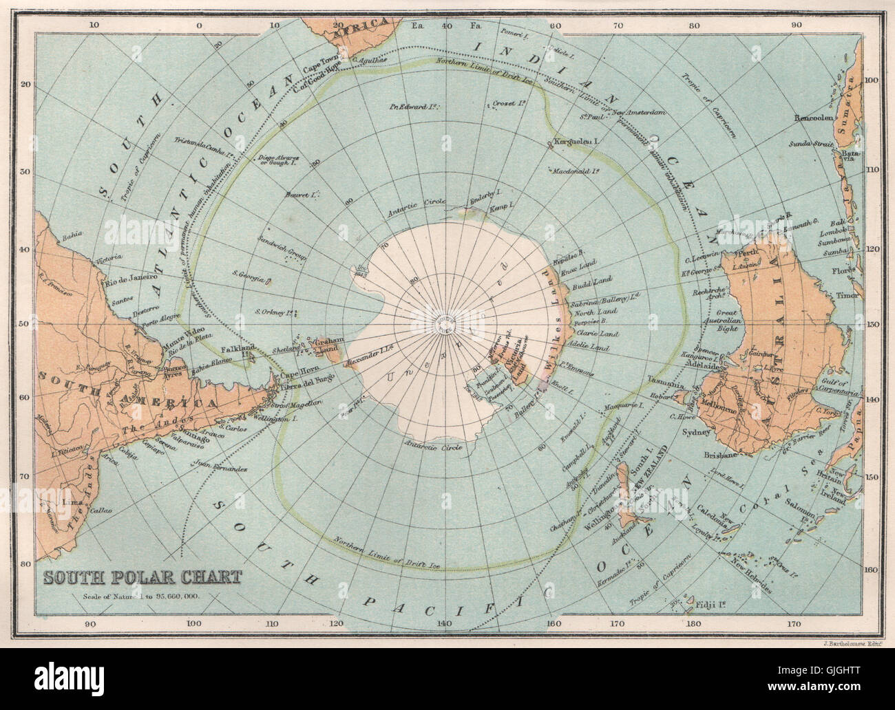 Antártida. Polo Sur. Límite de hielo a la deriva. Wilkes Graham Tierra