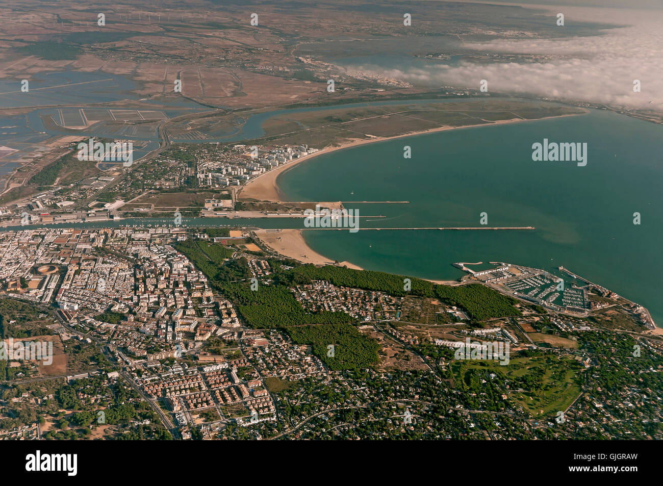 Vista aérea, El Puerto de Santa Maria, Cádiz, región de Andalucía, España,  Europa Fotografía de stock - Alamy
