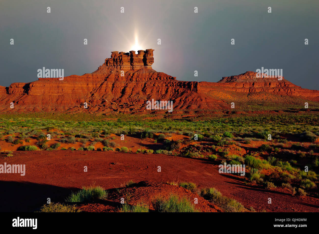 Formación rocosa del Valle de los Dioses, Utah, Estados Unidos Foto de stock