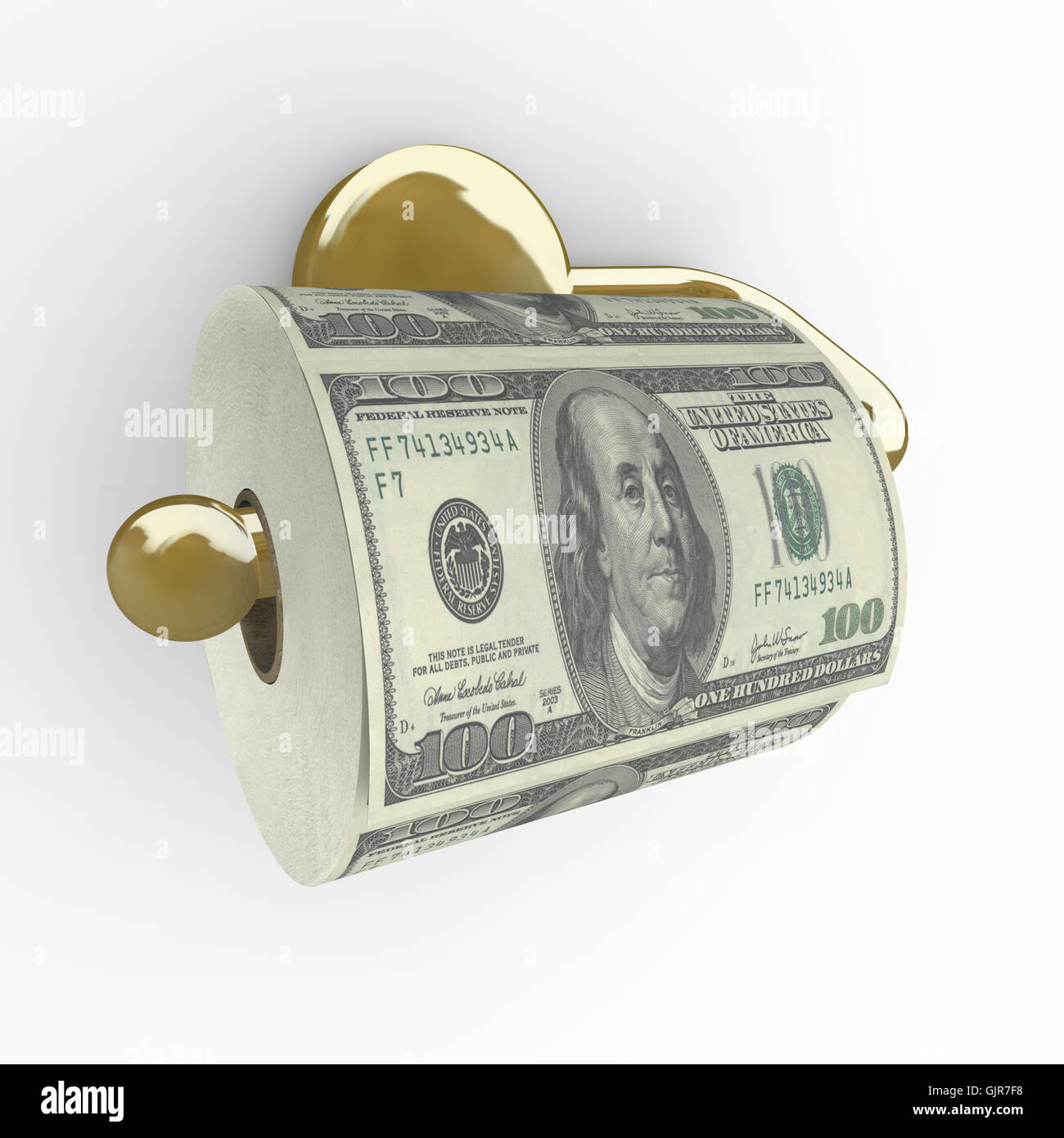 Rollo de papel higiénico de dinero -billetes de cien dólares Fotografía de  stock - Alamy