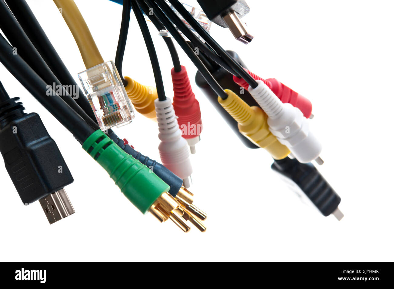 Cables Cables de tecnología Foto de stock