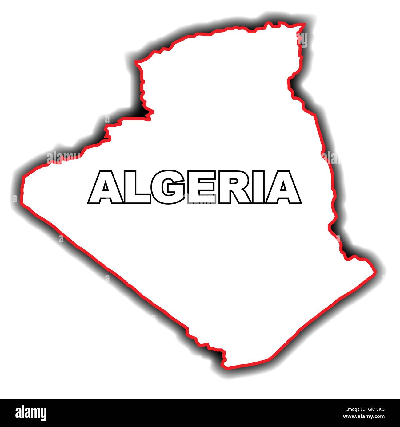 Mapa de Argelia de esquema Ilustración del Vector