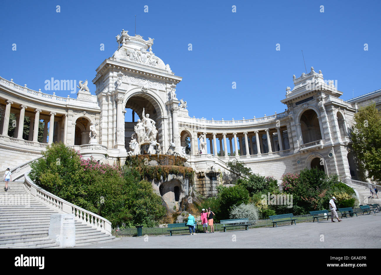 Palacio Longchamp, hogar del Museo de Bellas Artes y el Museo de Historia Natural en Marsella, Francia Foto de stock