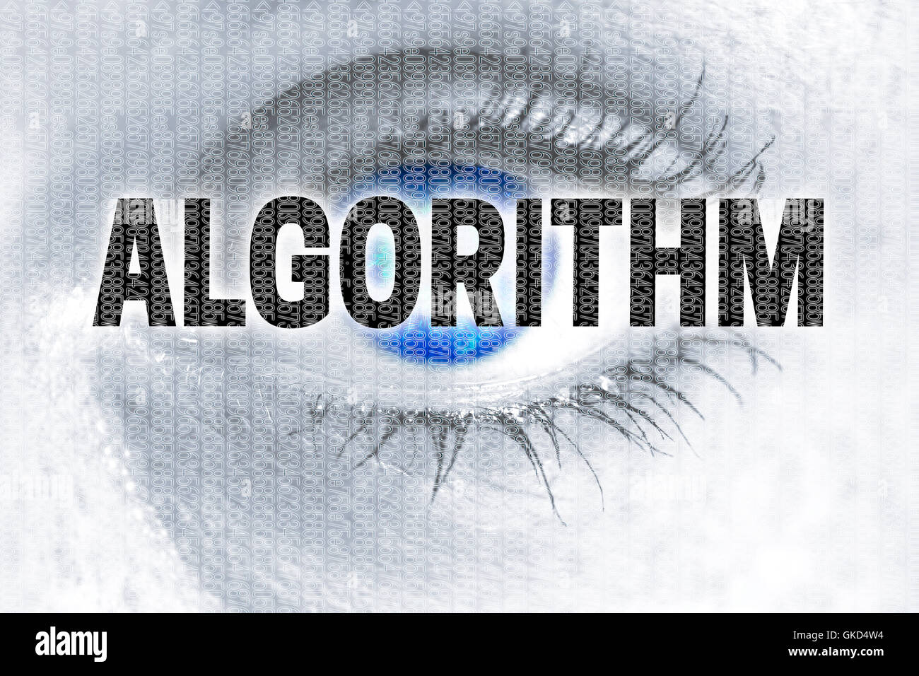 Algoritmo ojo mira al espectador concepto. Foto de stock