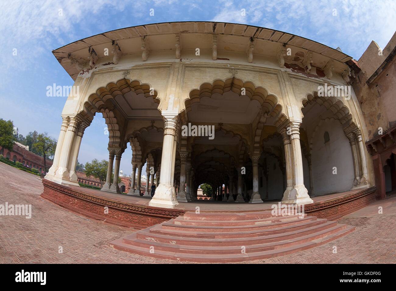 Diwan-i-am, salón de audiencias públicas, el Fuerte Rojo, Agra, sitio del patrimonio mundial de la unesco, Uttar Pradesh, India, Foto de stock