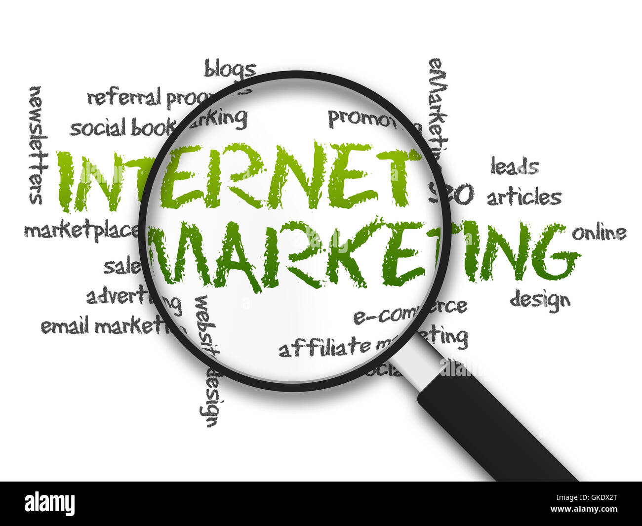 Lupa - Internet Marketing Foto de stock