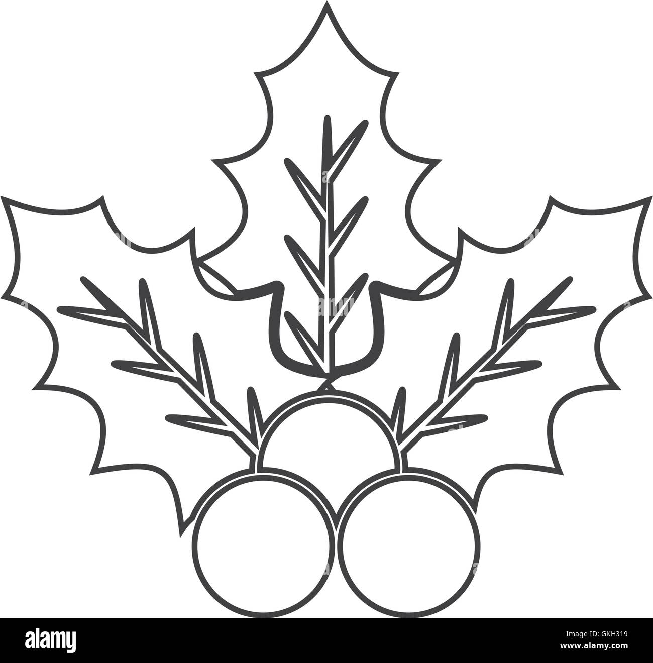 Las hojas de la planta feliz navidad diseño Imagen Vector de stock - Alamy