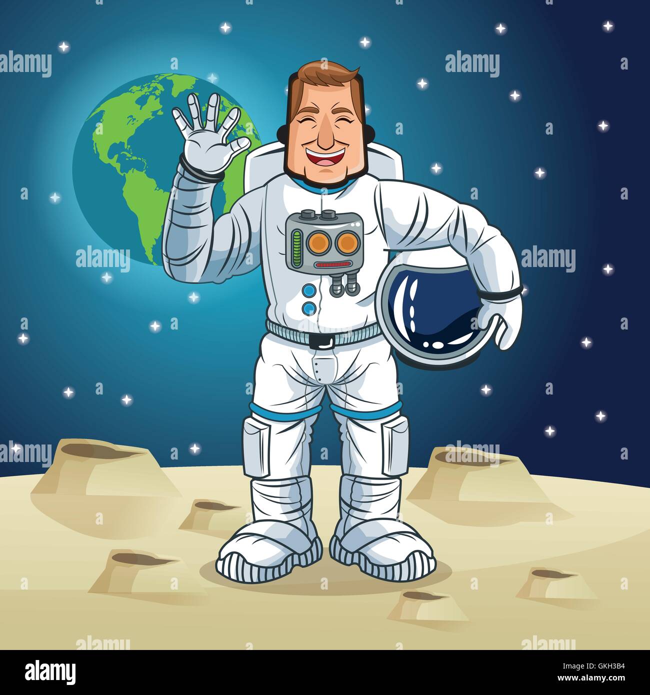 El astronauta espacio diseño de dibujos animados Imagen Vector de stock -  Alamy