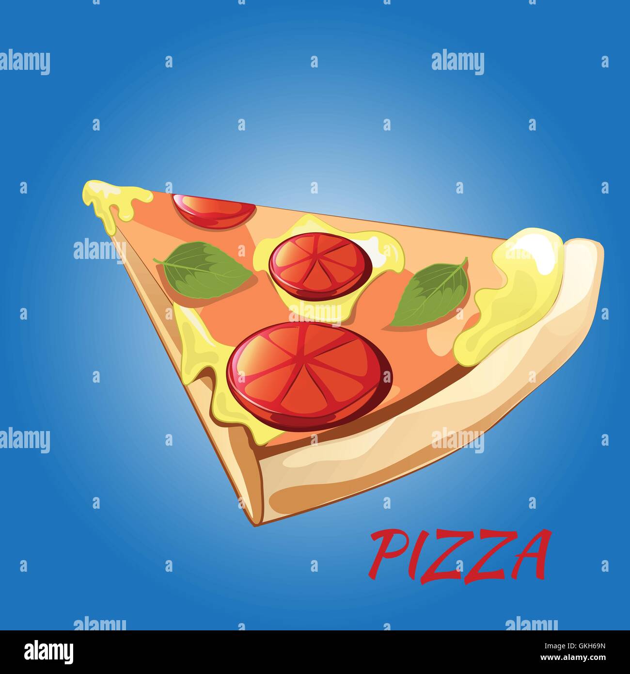Una porción de pizza Margherita Ilustración del Vector