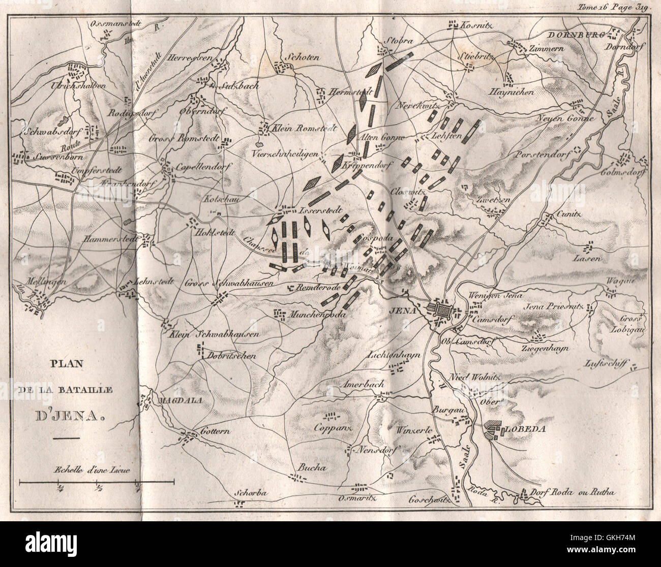 La batalla de Jena, 1806. Guerra de la Cuarta Coalición. Turingia, 1819