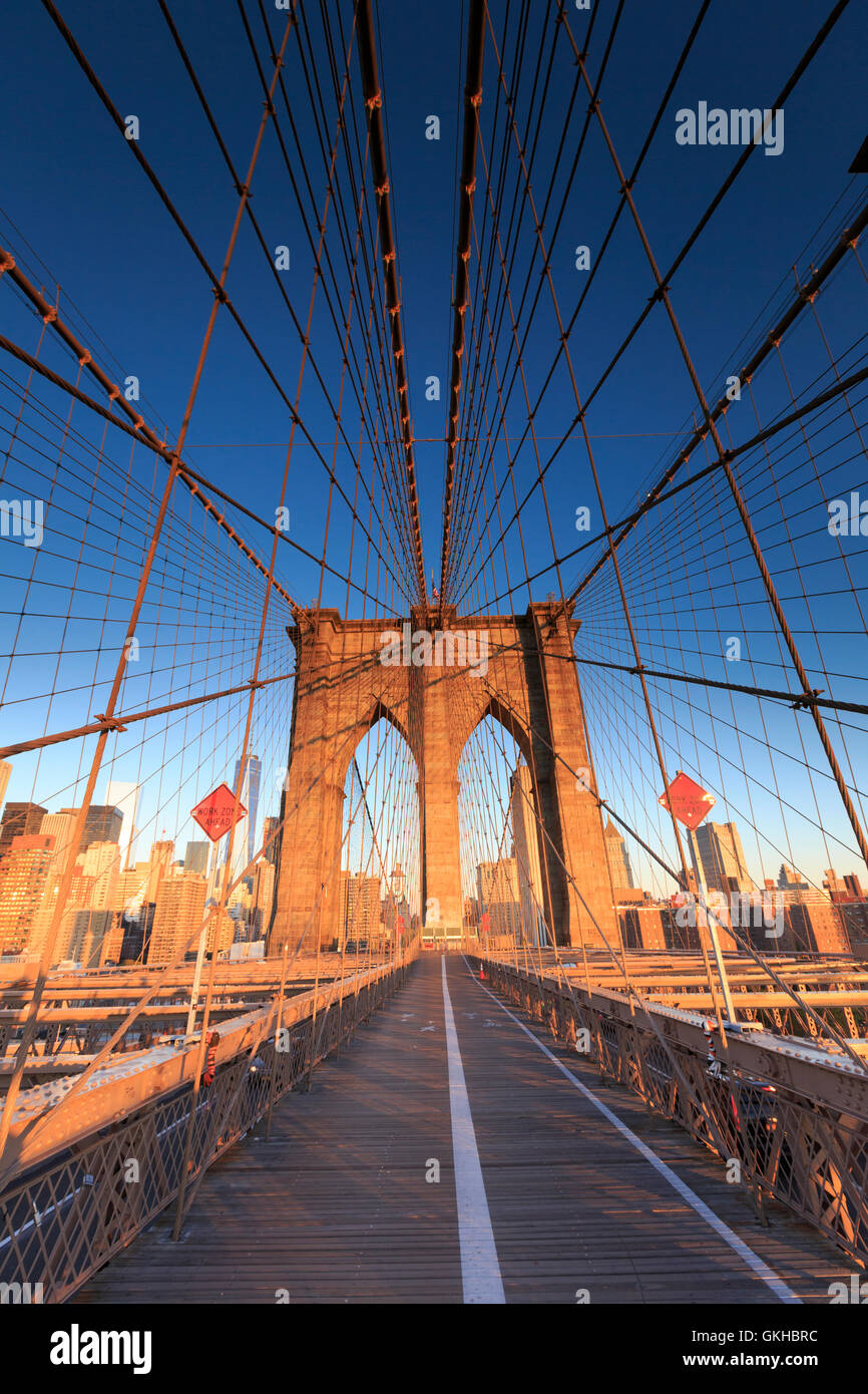 Los Estados Unidos, Nueva York, Ciudad de Nueva York, el Puente de Brooklyn Foto de stock