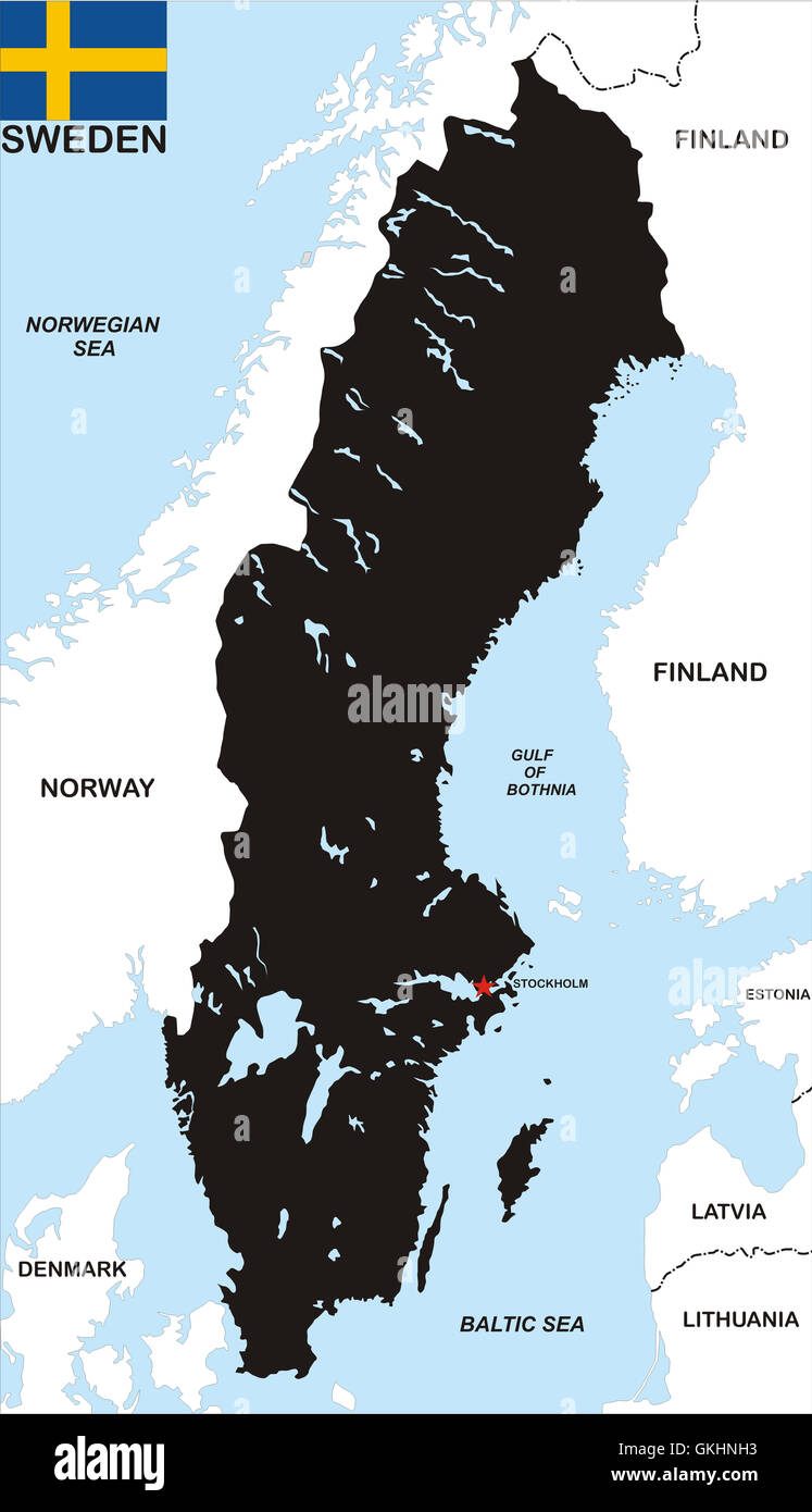 Mapa De Escandinávia - De Noruega, Suécia, De Finlandia E De Dinamarca  Ilustração Stock - Ilustração de europa, vermelho: 153814988