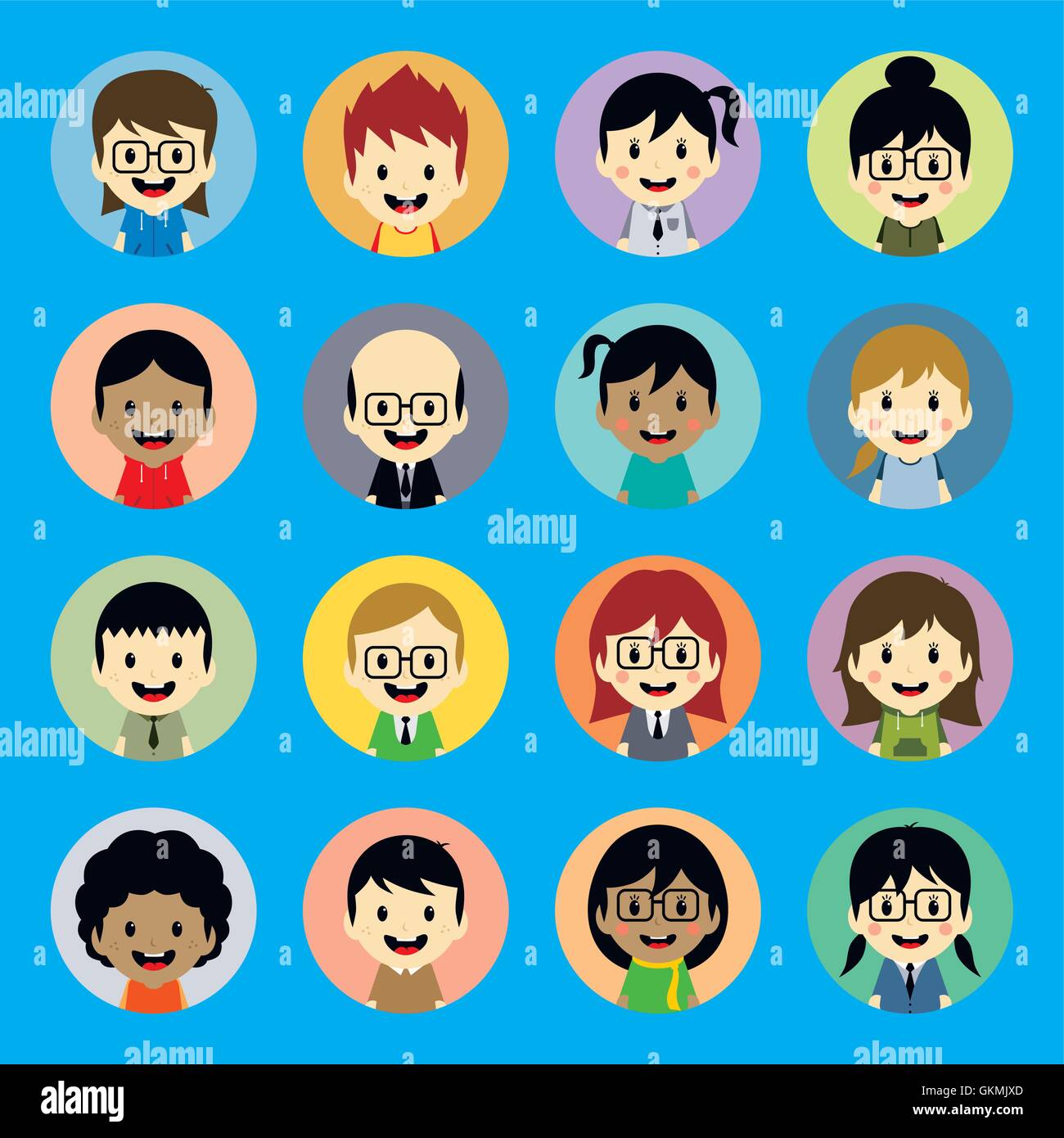 Varias personas personaje de dibujos animados Imagen Vector de stock - Alamy