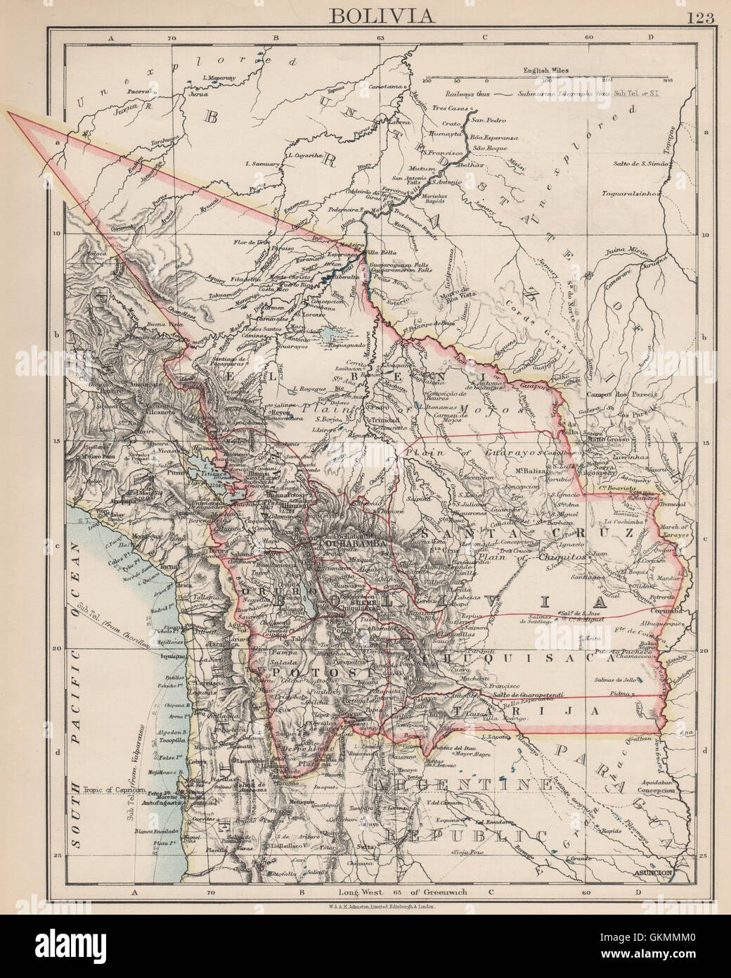 La Guerra Del Acre Fotos E Im Genes De Stock Alamy   Bolivia Incluye Acre Perdio A Brasil En La Guerra De 1899 1903 Johnston 1903 Mapa Gkmmm0 