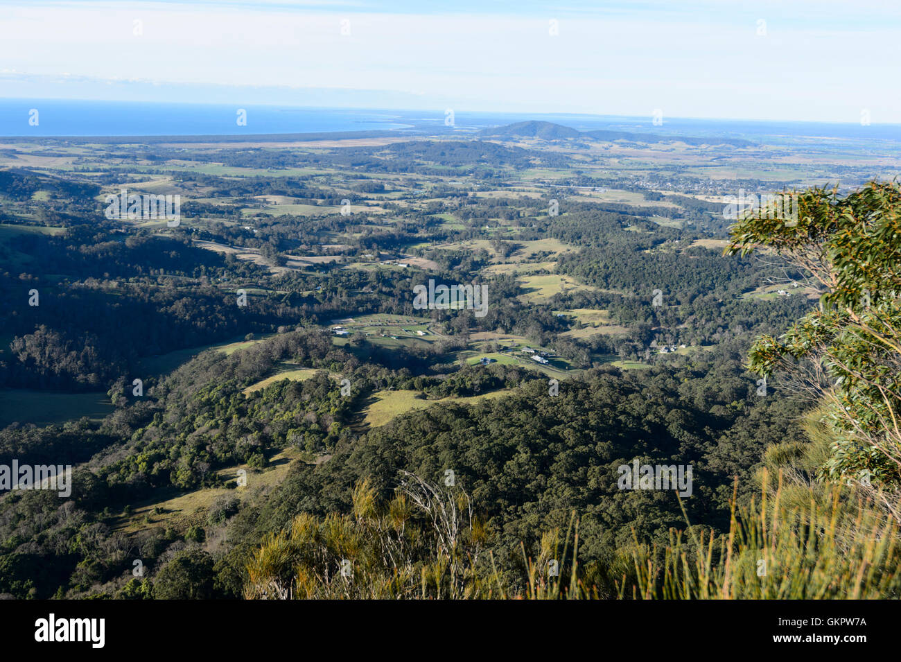 Vista desde la sala de dibujo rocas Lookout, cerca de Berry, Nueva Gales del Sur, Costa de Illawarra, NSW, Australia Foto de stock