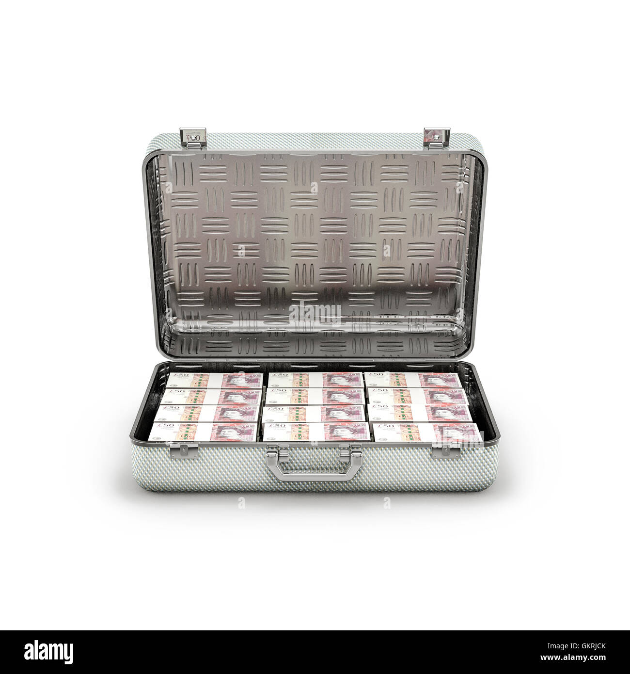 Maletín libras / 3D ilustración de pilas de 59 libra dentro del maletín de metal Fotografía de stock - Alamy