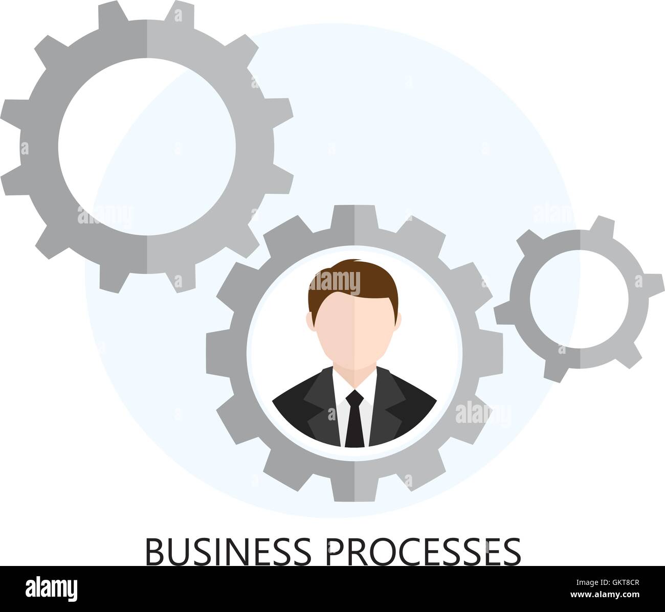 Los procesos empresariales icono diseño plano Ilustración del Vector