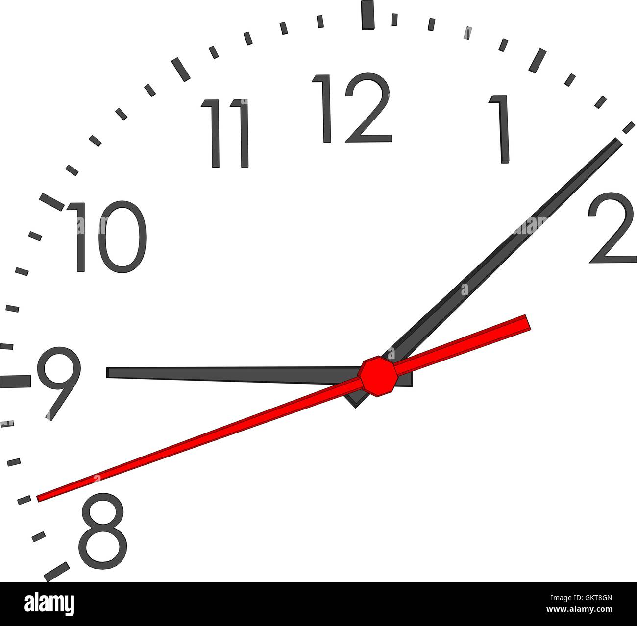 Reloj con segundero rojo Imagen Vector de stock - Alamy