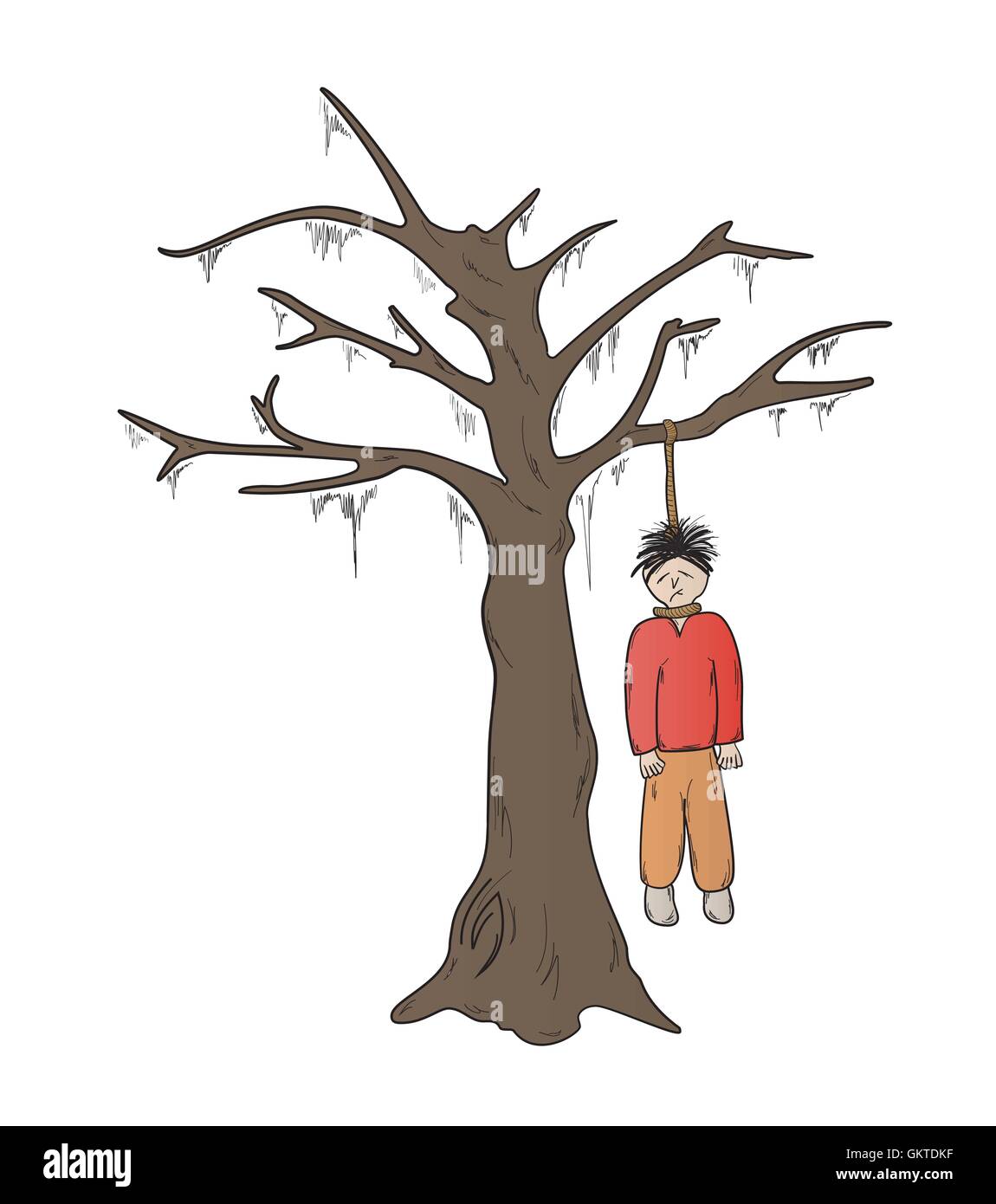 Y el árbol del ahorcado Imagen Vector de stock - Alamy