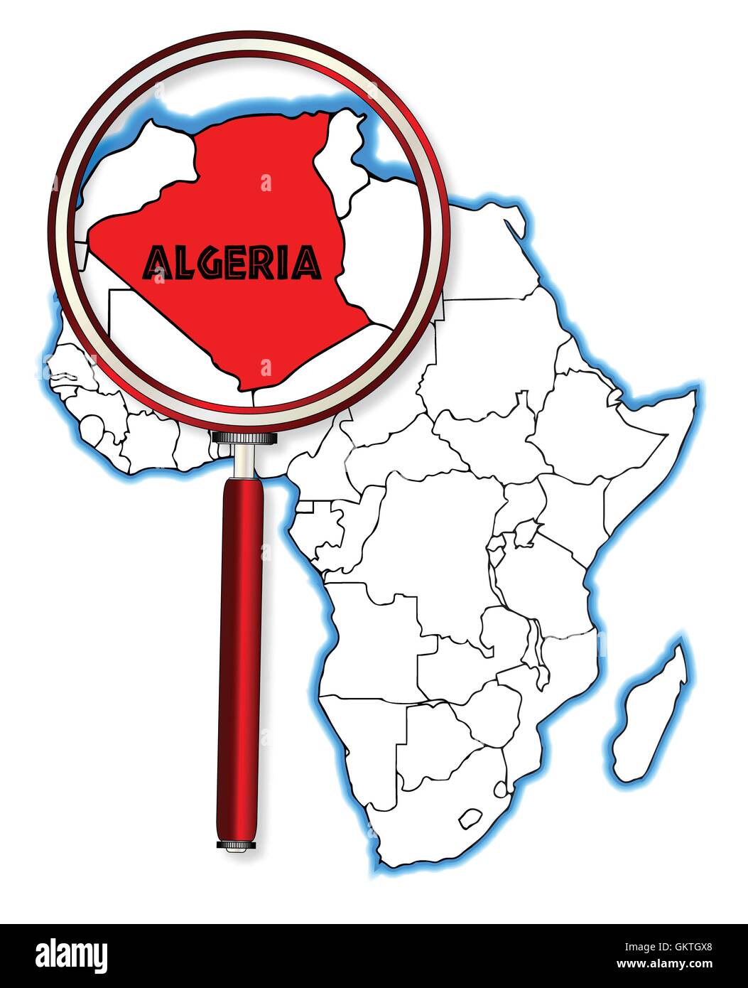 Argelia bajo la lupa. Ilustración del Vector