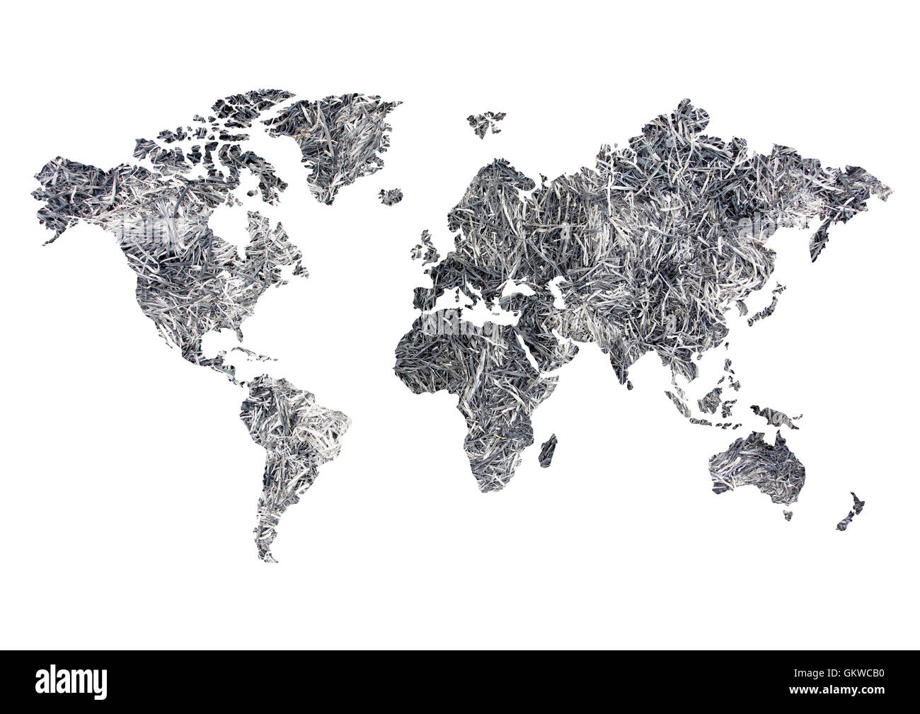 Mapa del mundo son el calentamiento global Foto de stock