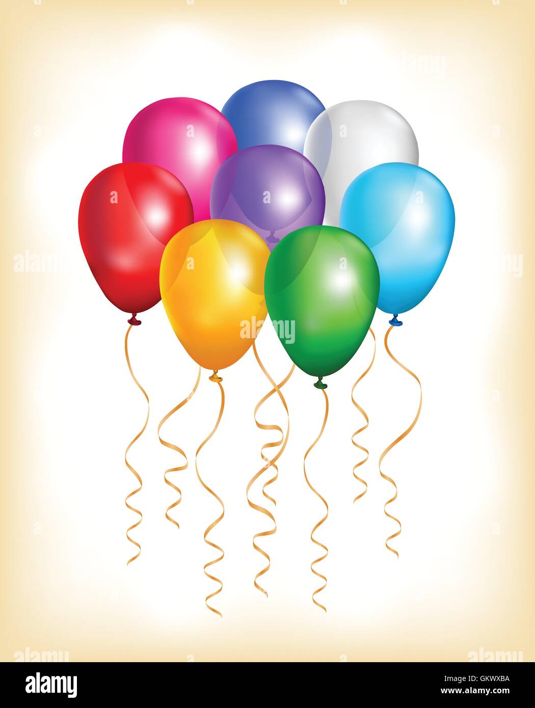 Conjunto de colorida fiesta de globos con colgantes Vector de stock - Alamy