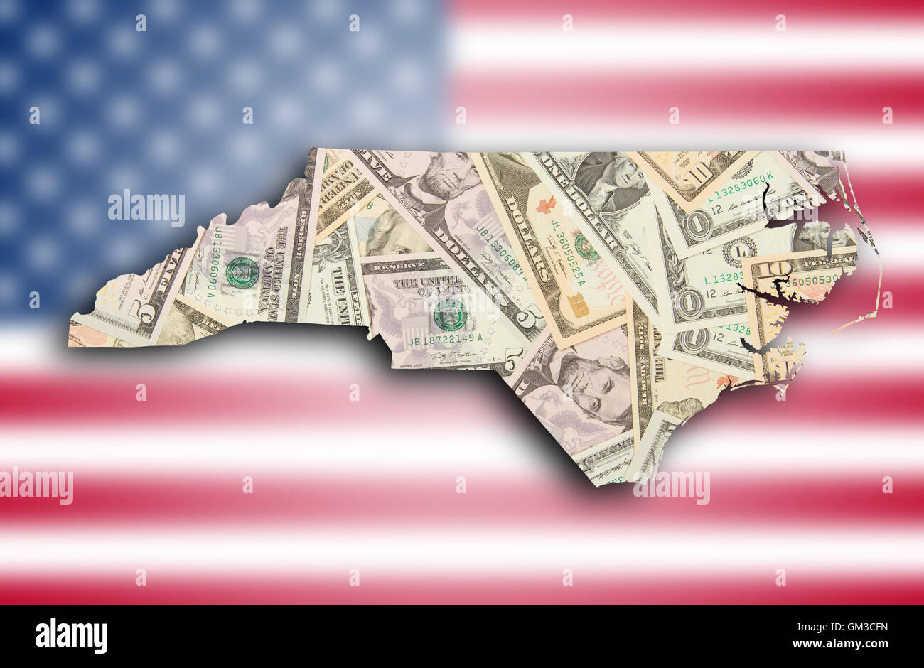 Mapa de Carolina del Norte Fotografía de stock Alamy