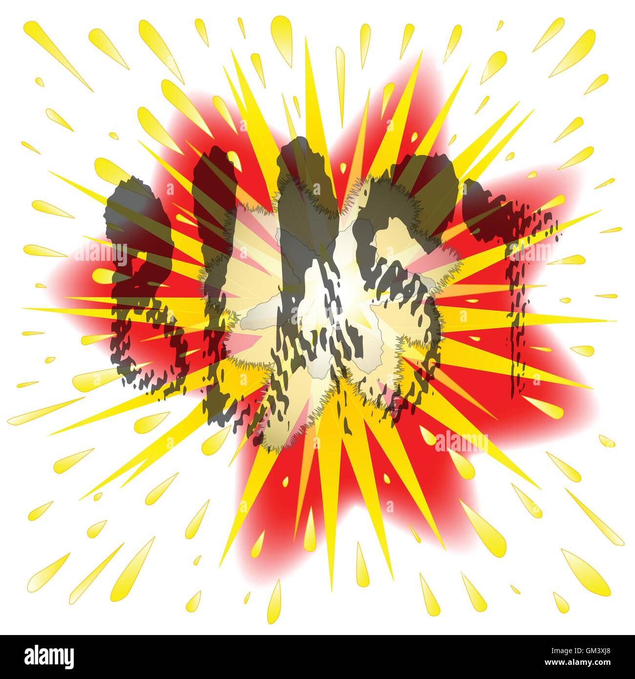 Explosión De Una Bomba De Dibujos Animados Vector De Humo. Ilustraciones  svg, vectoriales, clip art vectorizado libre de derechos. Image 69579774