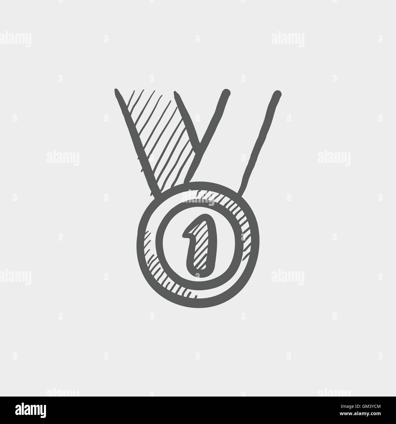 Primer lugar medalla icono sketch Imagen Vector de stock Alamy