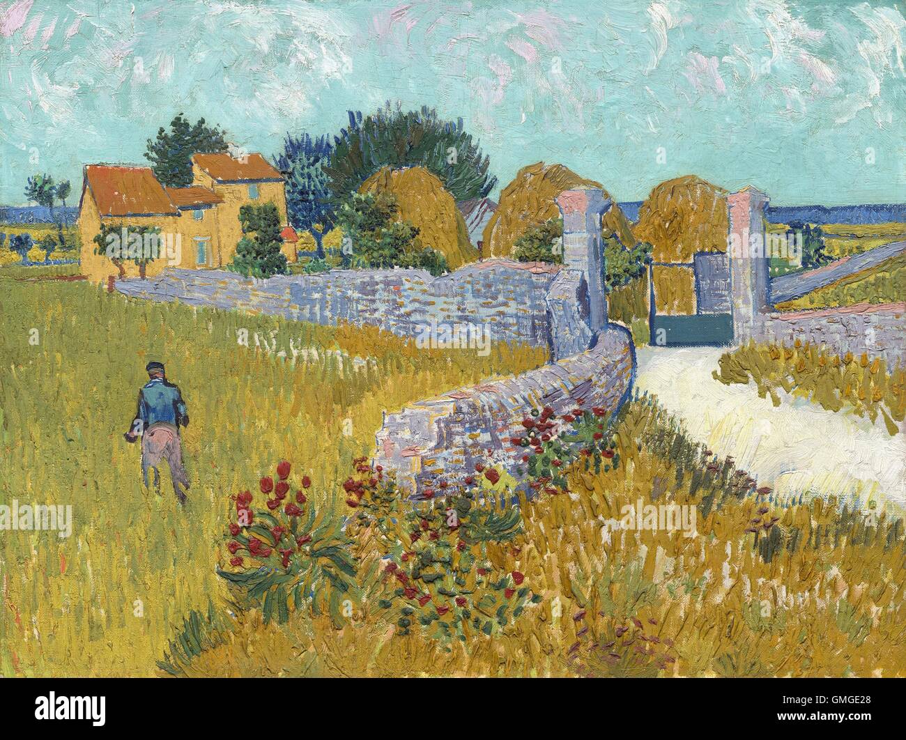 Alquería en la Provenza, de Vincent van Gogh, 1888, holandés  postimpresionista pintura, óleo sobre lienzo. Tiempo de Van Gogh en Arles  fue increíblemente productivos. En unos 15 meses apenas 444 días-él produjo