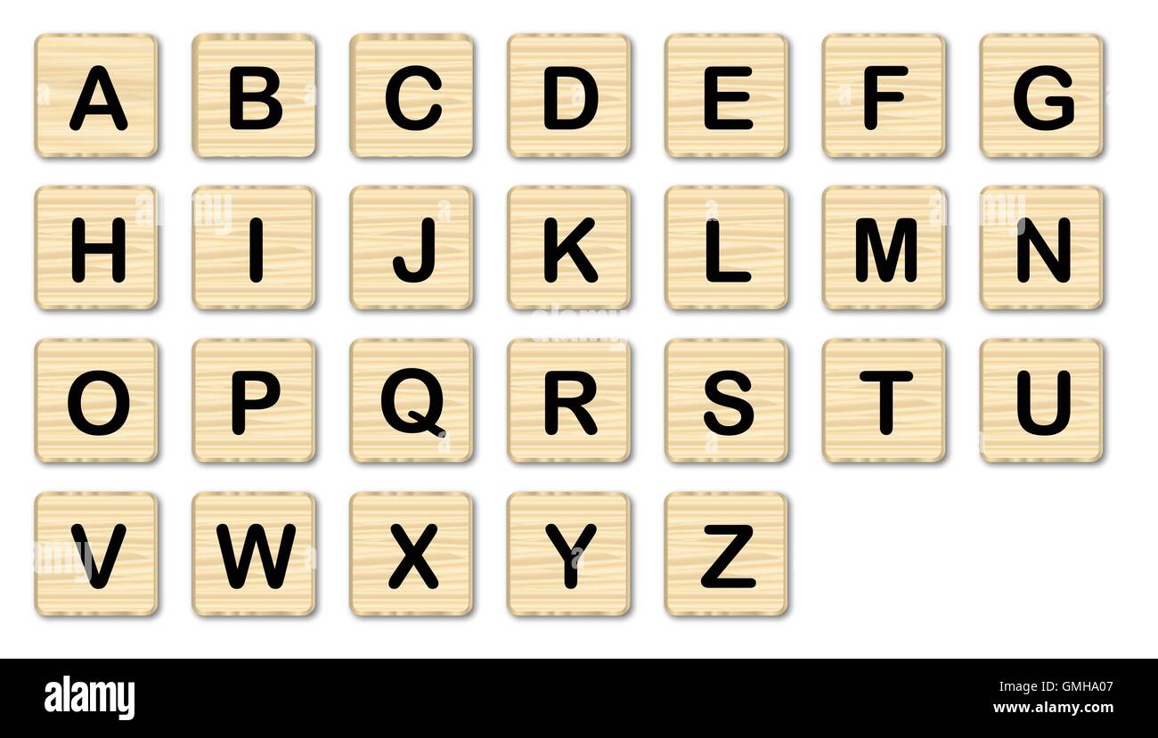 Las letras del abecedario de madera Imagen Vector de stock Alamy
