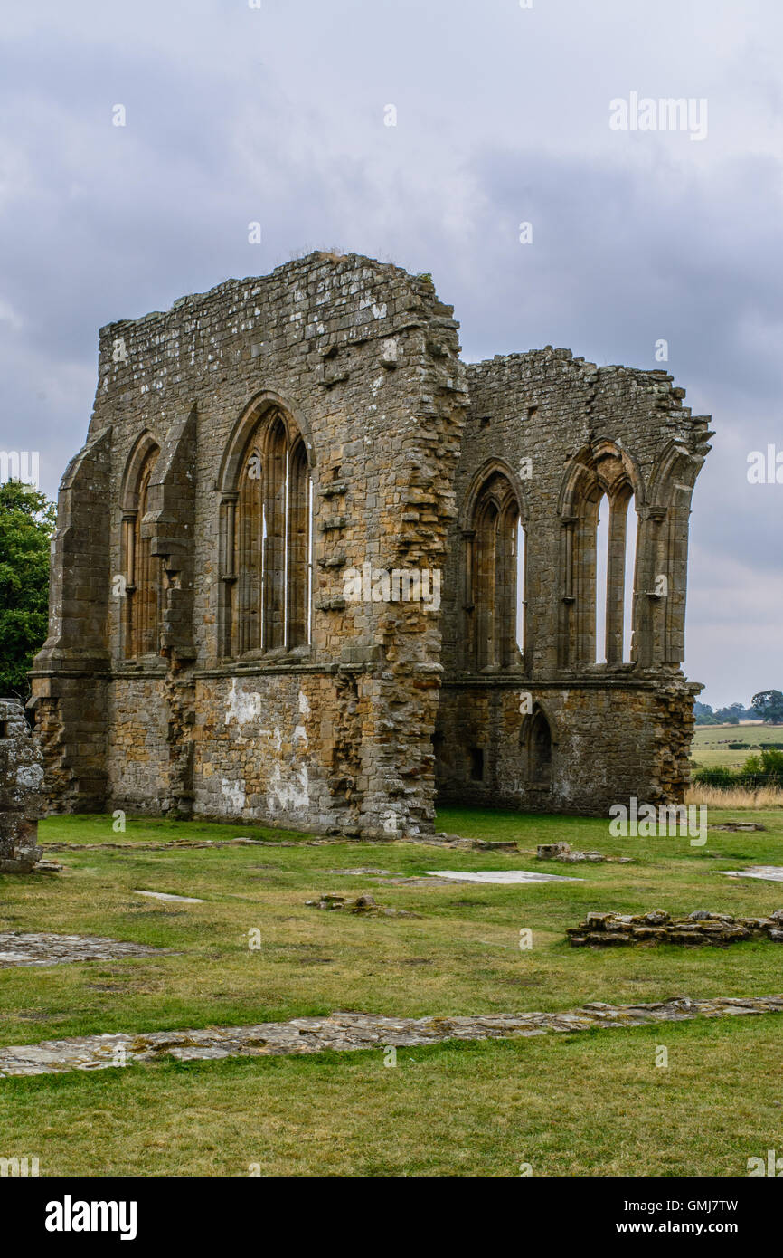 Ruinas de la Abadía de Egglestone - Bowes Village, en el Condado de Durham, Inglaterra Foto de stock