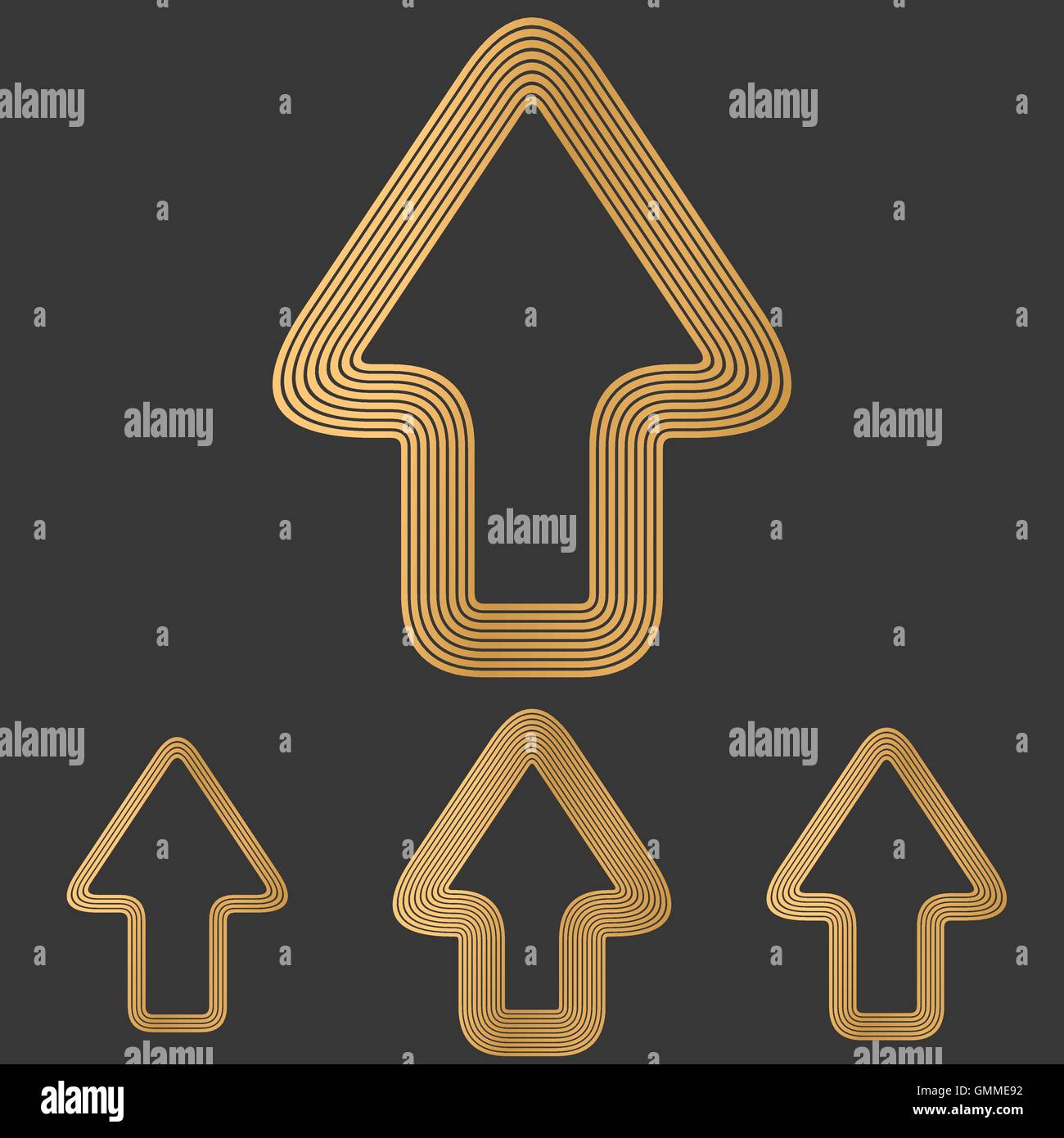 Línea de bronce avance conjunto de diseño de logotipo Ilustración del Vector