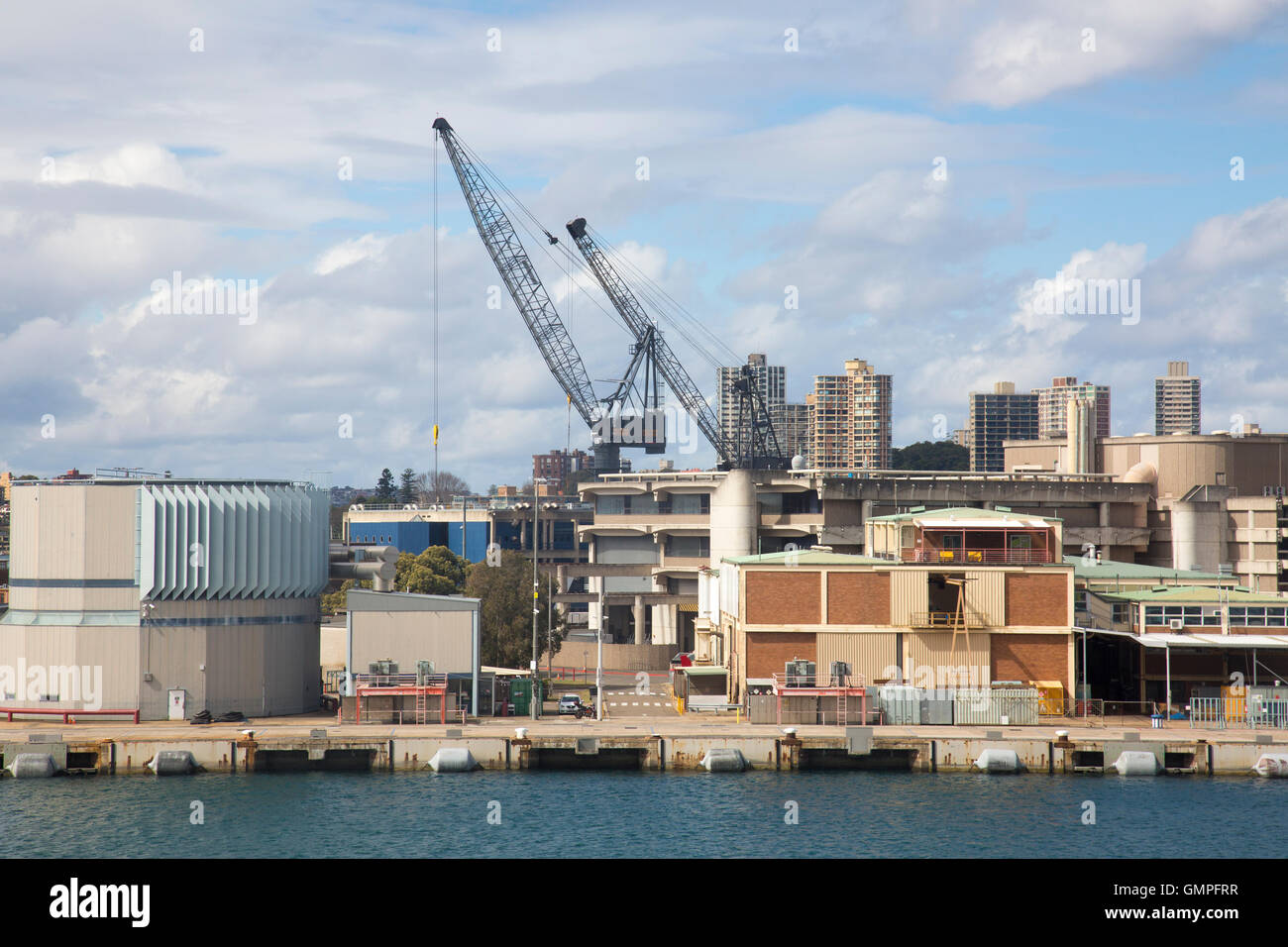 Garden Island flota naval yard en base Woolloomoolloo Sydney,Australia Foto de stock