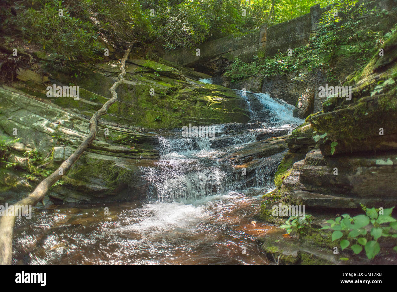 Río Catawba Lower Falls, Carolina del Norte, EE.UU. Foto de stock