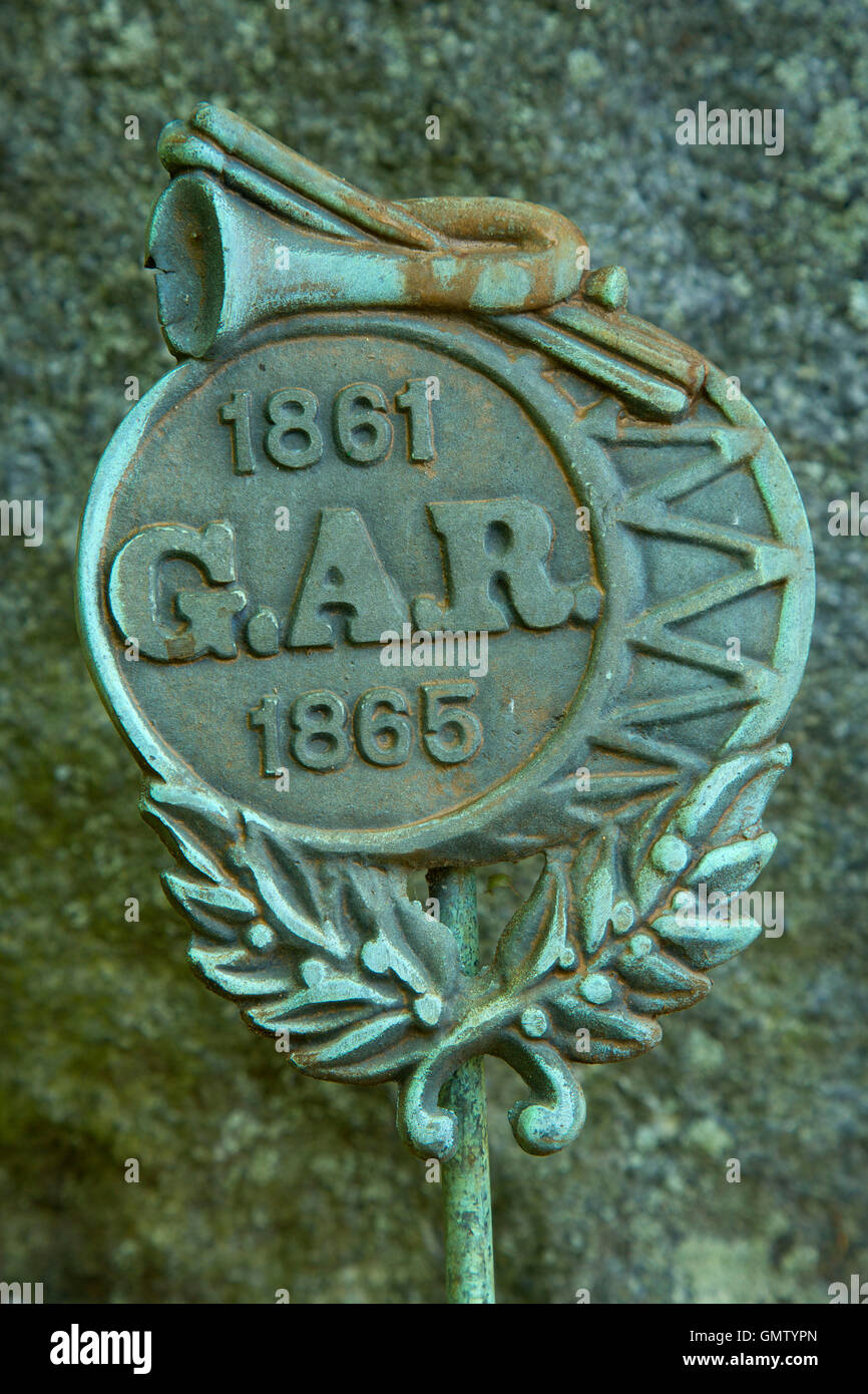 Guerra Civil lápida, Hancock cementerio, Quincy, Massachusetts Foto de stock