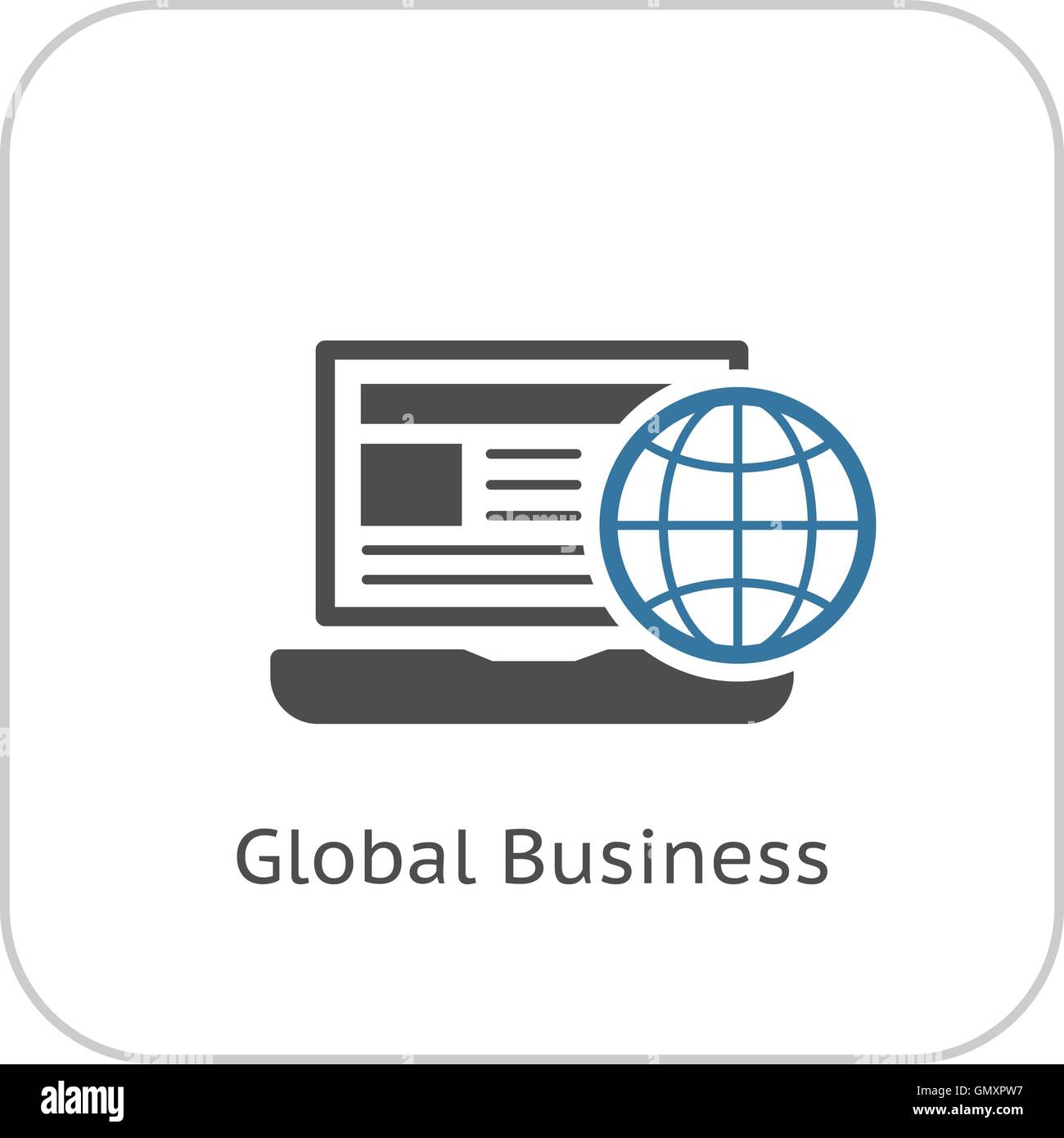 Icono de Negocios Globales. Diseño plano. Ilustración del Vector