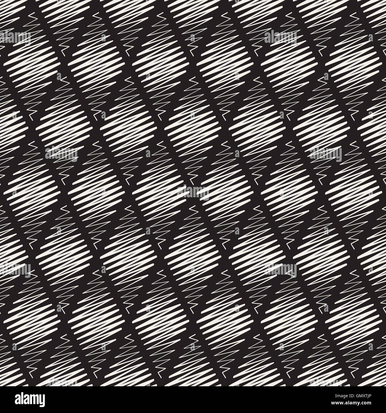 Vector Rombo blanco y negro perfecta forma la trama de línea a mano alzada Ilustración del Vector
