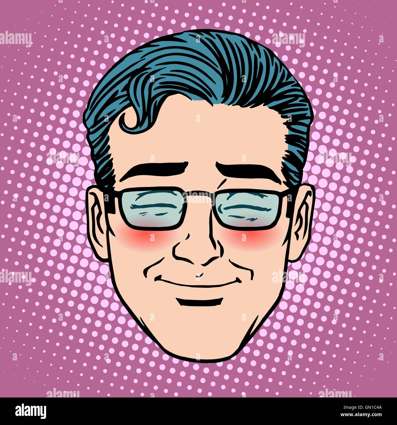 Emoji vergüenza vergüenza hombre cara icono símbolo Imagen Vector de