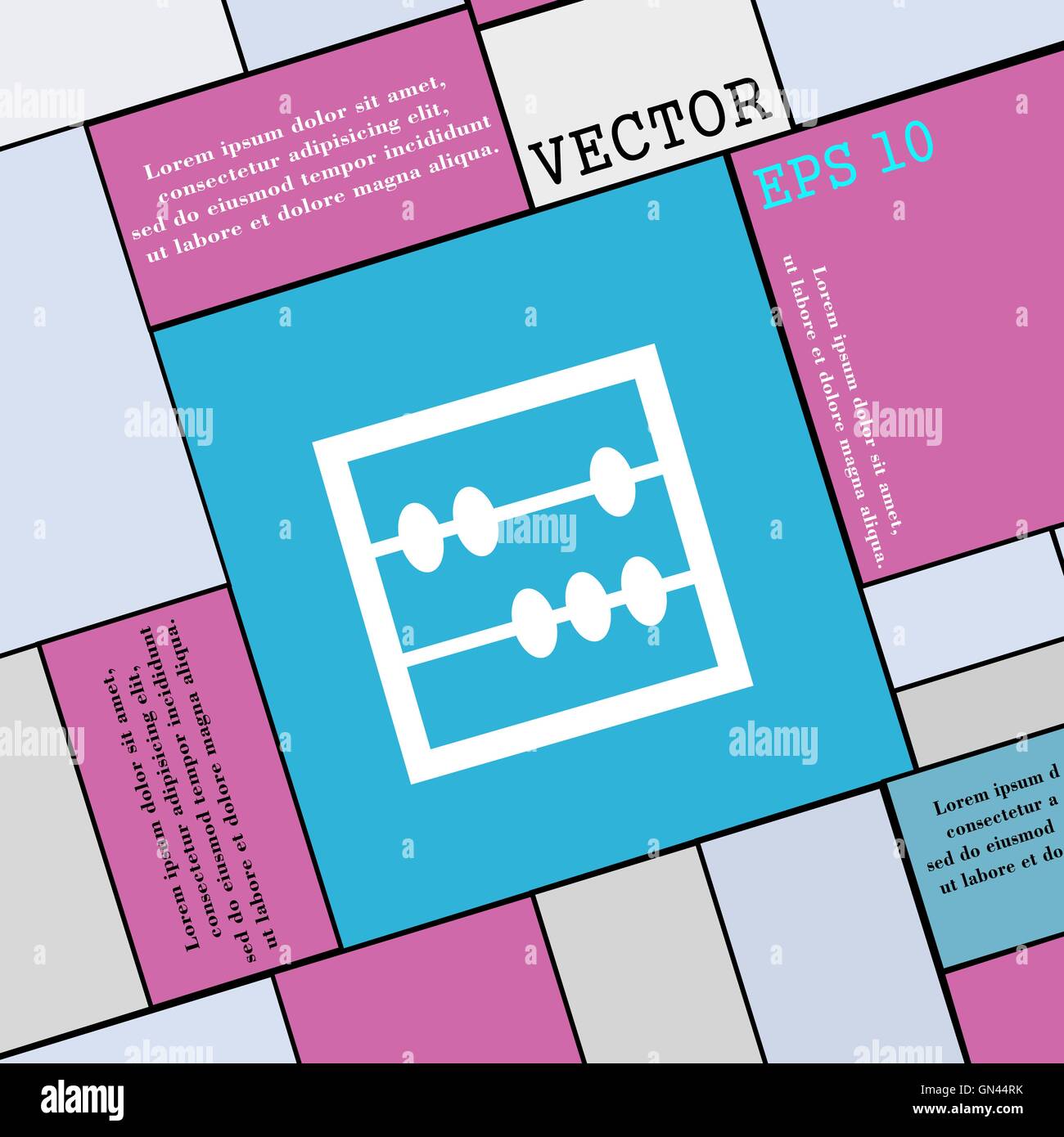 Icono Abacus firmar. Piso moderno estilo para su diseño. Vector Ilustración del Vector