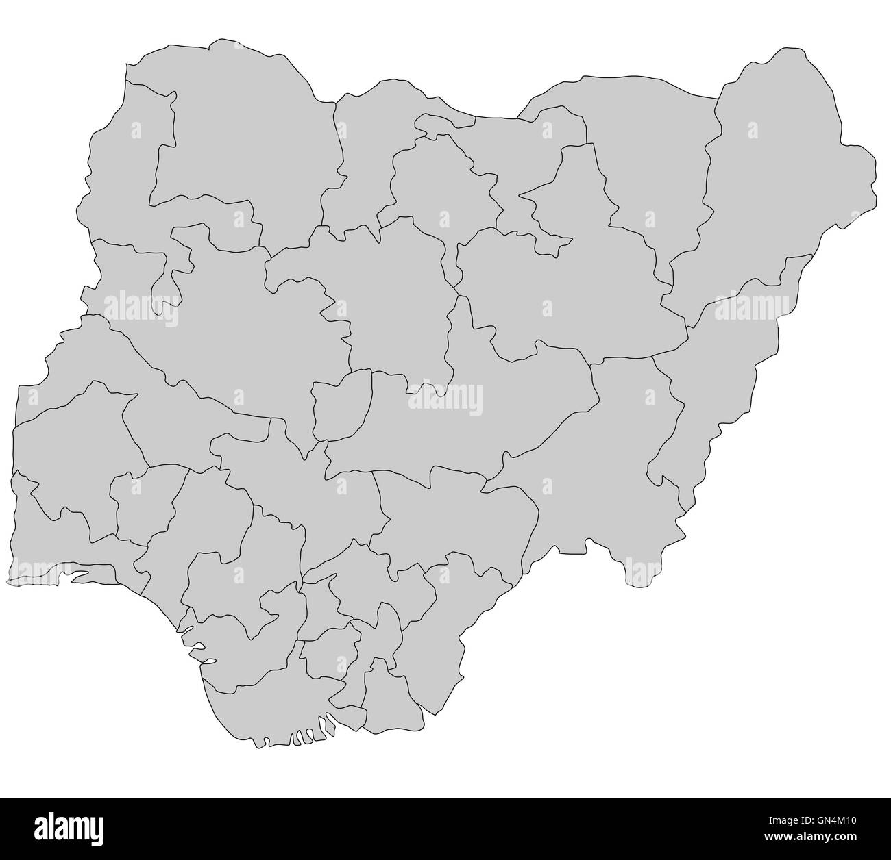 Mapa de Nigeria Foto de stock