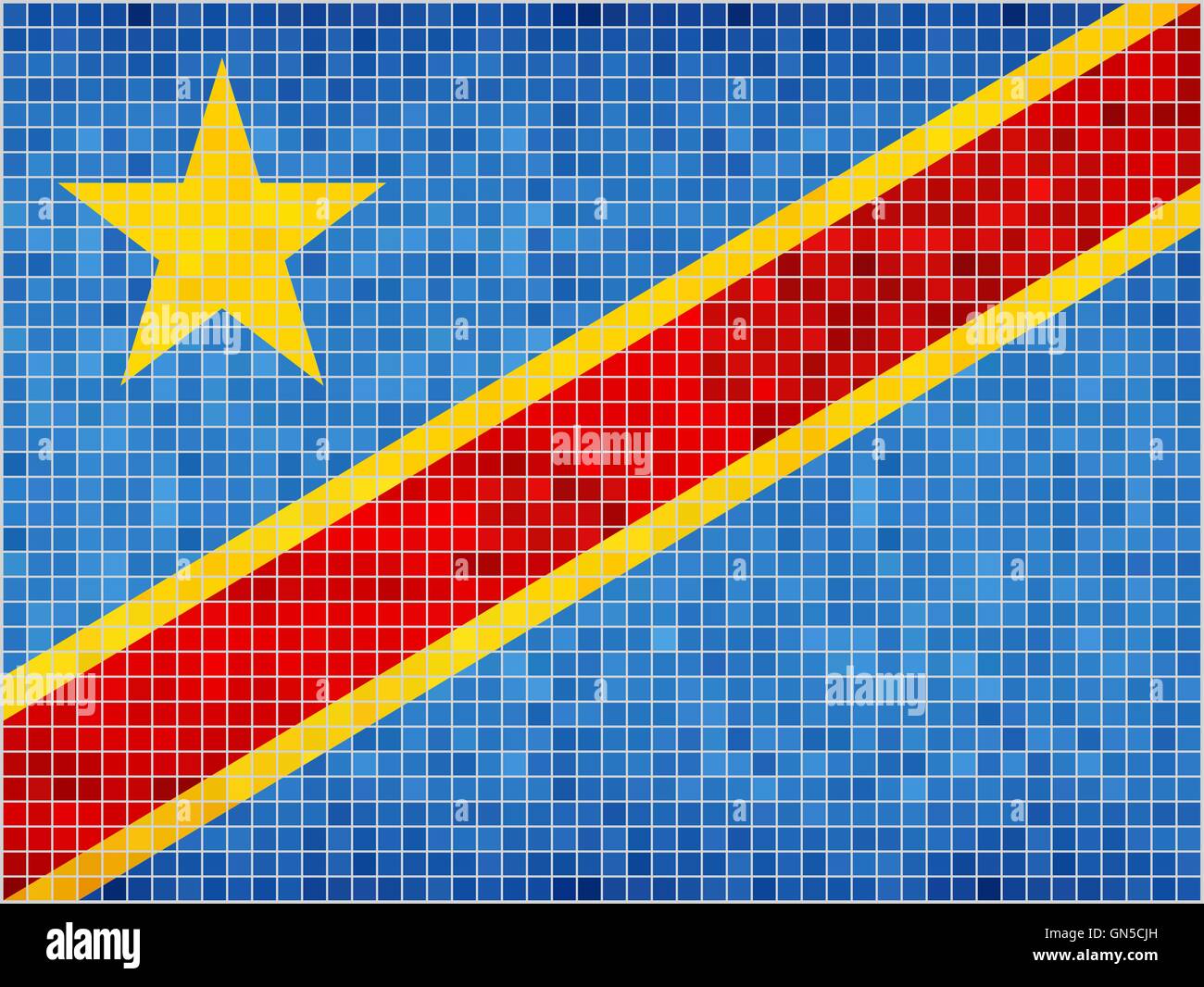 Bandera de la republica democratica del congo Imágenes vectoriales de